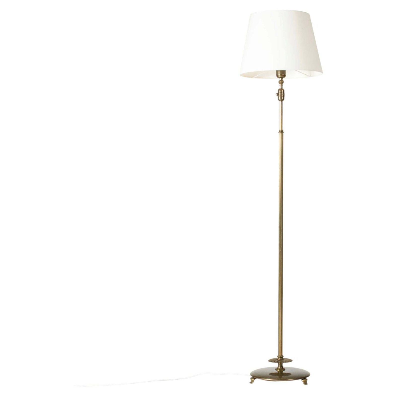 Swedish Grace Messing Vloerlamp van Erik Tidstrand, Nordiska Kompaniet, jaren 1930