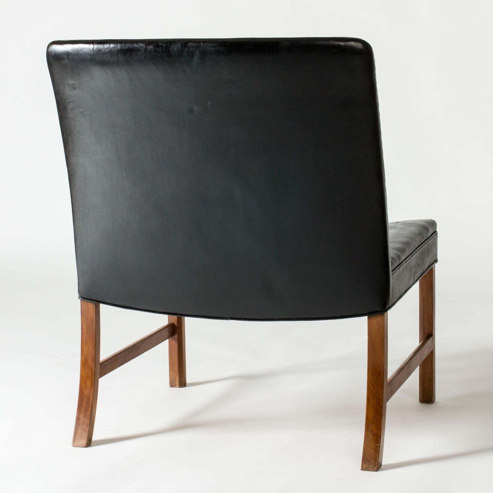 photo for sale Danish Modern Mahogany And Leather Lounge Chairs By Ole Wanscher, Denmark, 1950s