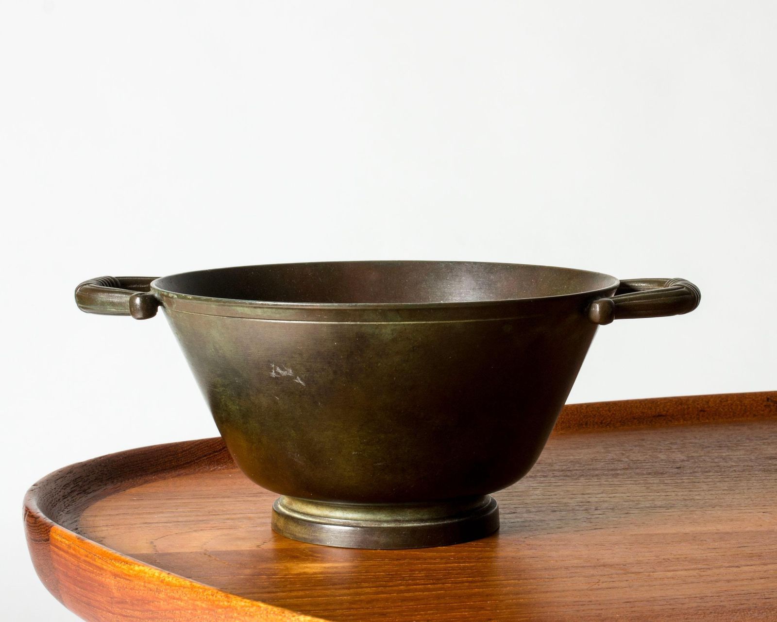 Swedish Modernist Patinated Bronze Bowl From Gab, 1930s photo for sale
