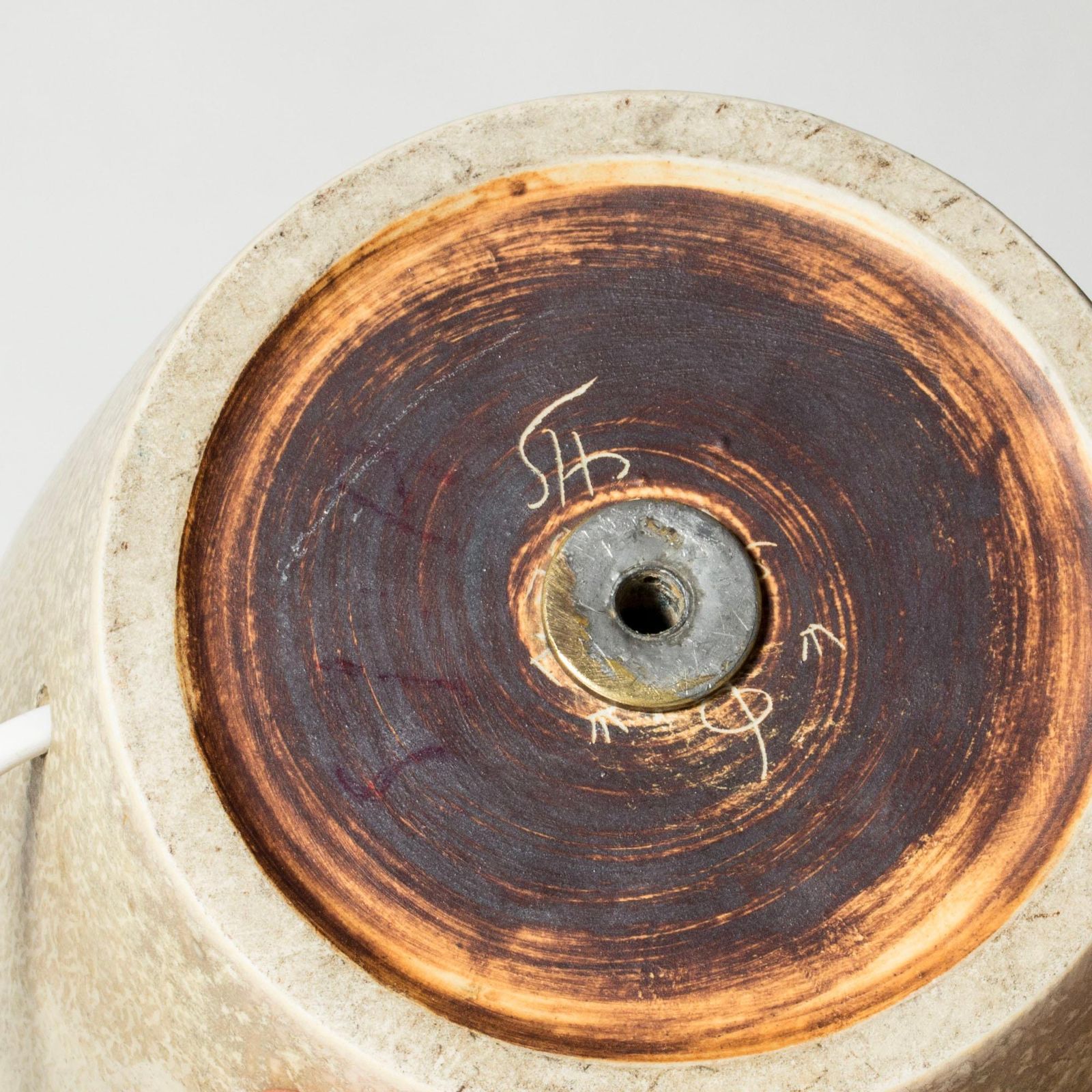 photo furniture Zweeds stoneware vloer/tafellamp van Carl Harry Stålhane, Rörstrand, ca. jaren 1950