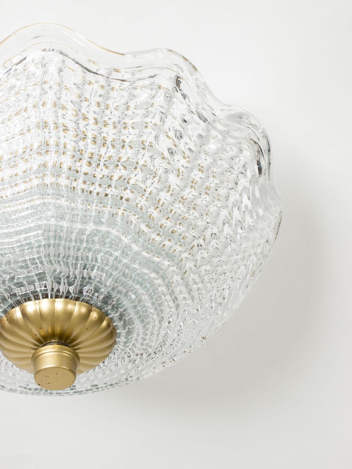 Scandinavian Modern Flush Mount By Carl Fagerlund, Orrefors, Sweden, 1940s photo vintage