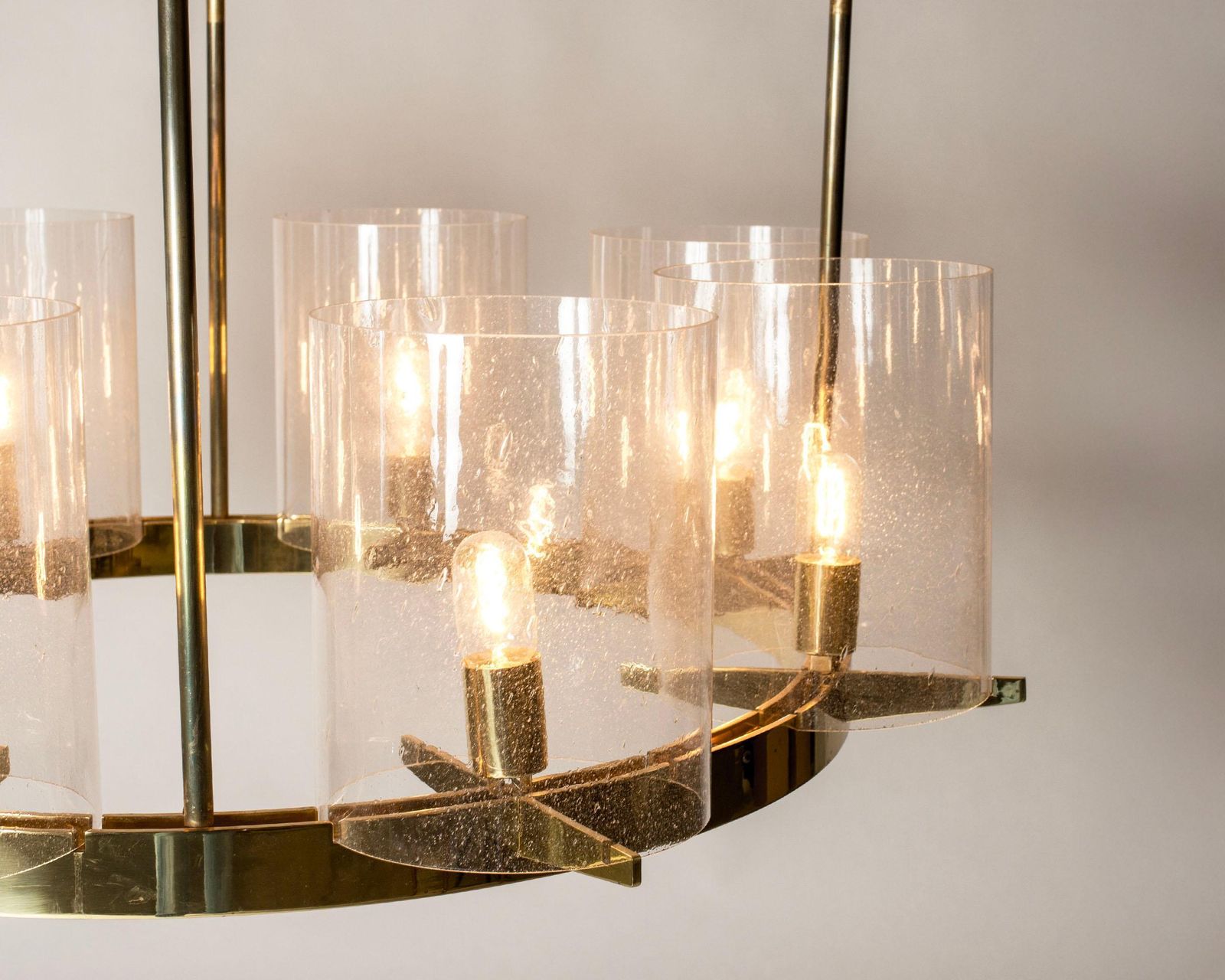 photo furniture Grote messing en glazen kroonluchter van Hans Agne Jakobsson, jaren 1960