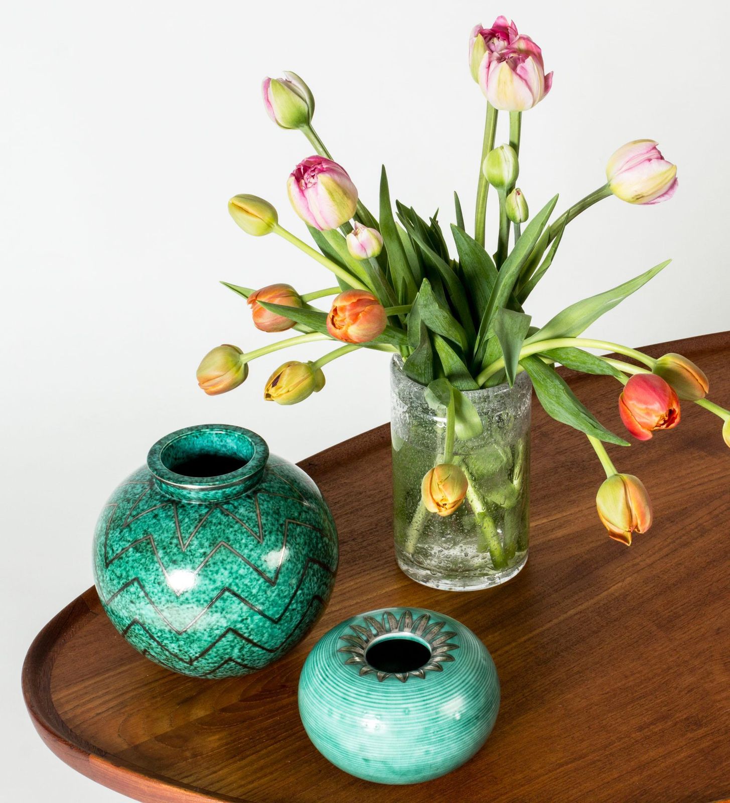 Stoneware "Argenta" vaas van Wilhelm Kåge, Gustavsberg, Zweden, 1937 photo vintage