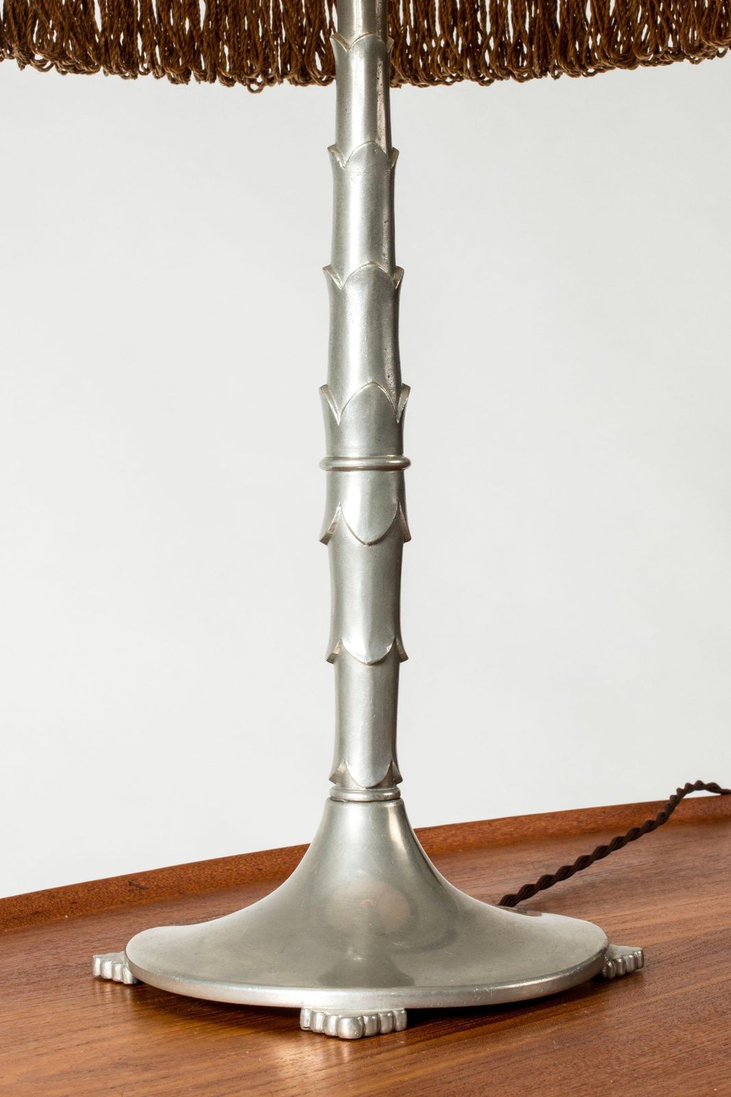 Harald Linder Swedish Modern Pewter Table Lamp, Organic Decor, 1931 photo 2161.0