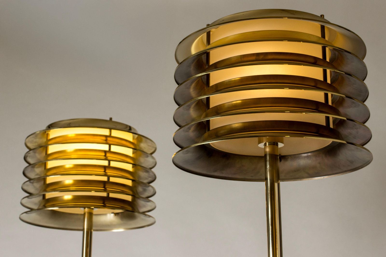 Lampadaires mid-century modern en laiton, Kai Ruokonen pour Orno, années 1970 photo 26184.0
