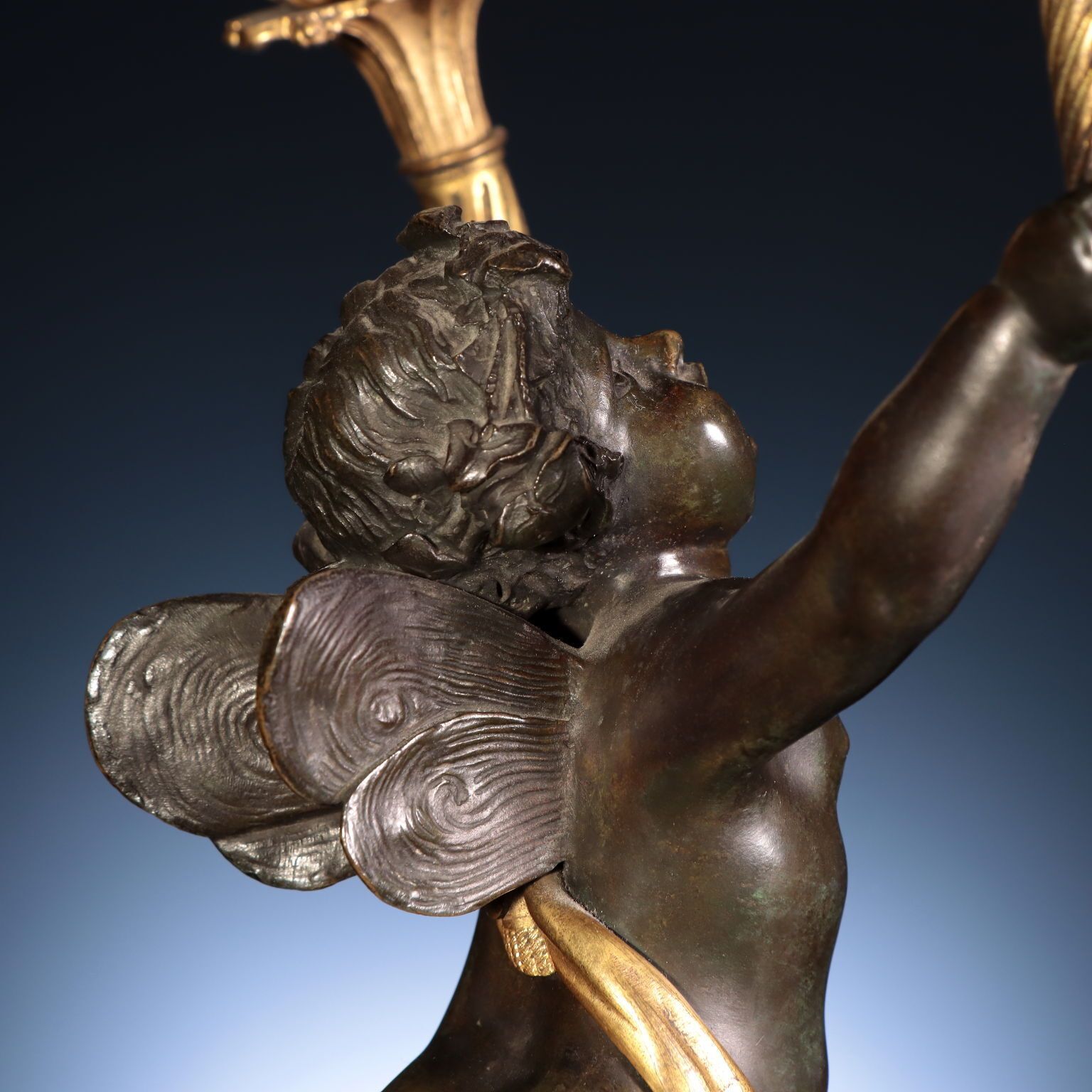 Bronze Triptych With Clock And Candelabra   Attributed To Lenoir And Dasson photo buy
