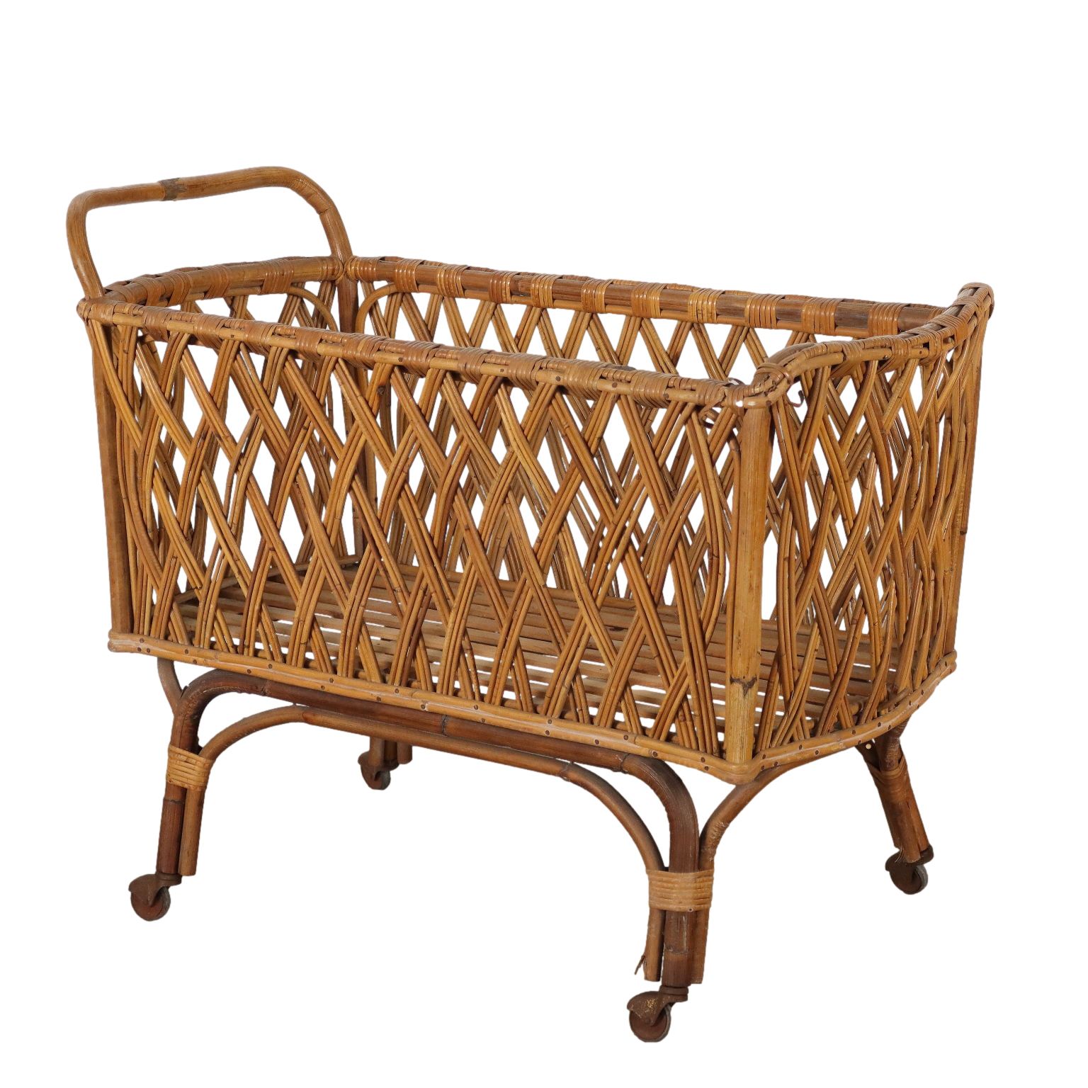 Vintage Cradle From The 1960s Bamboo Structure Complement Furnishing