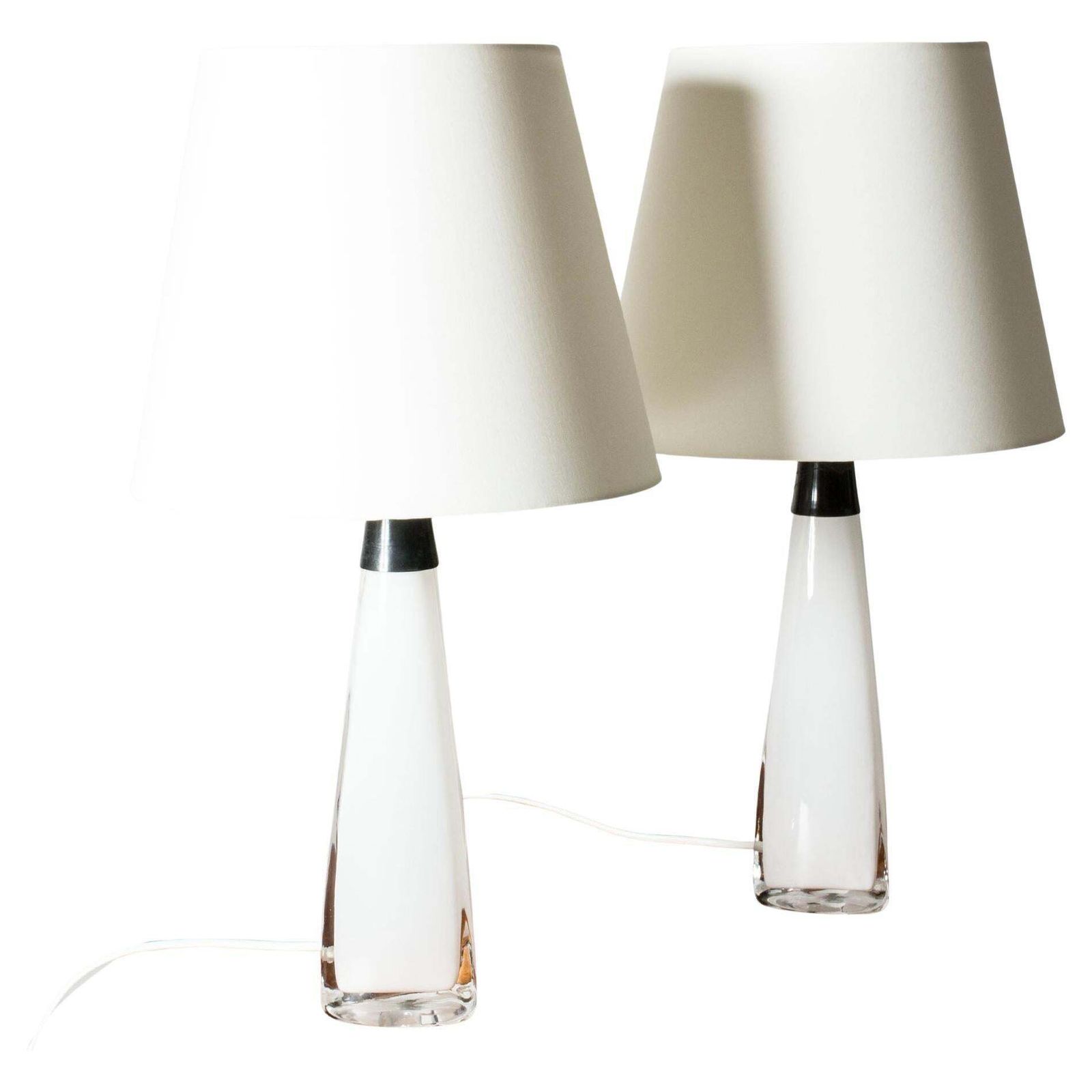 Mid-century glazen tafellampen van Carl Fagerlund, Orrefors, Zweden, jaren 1960