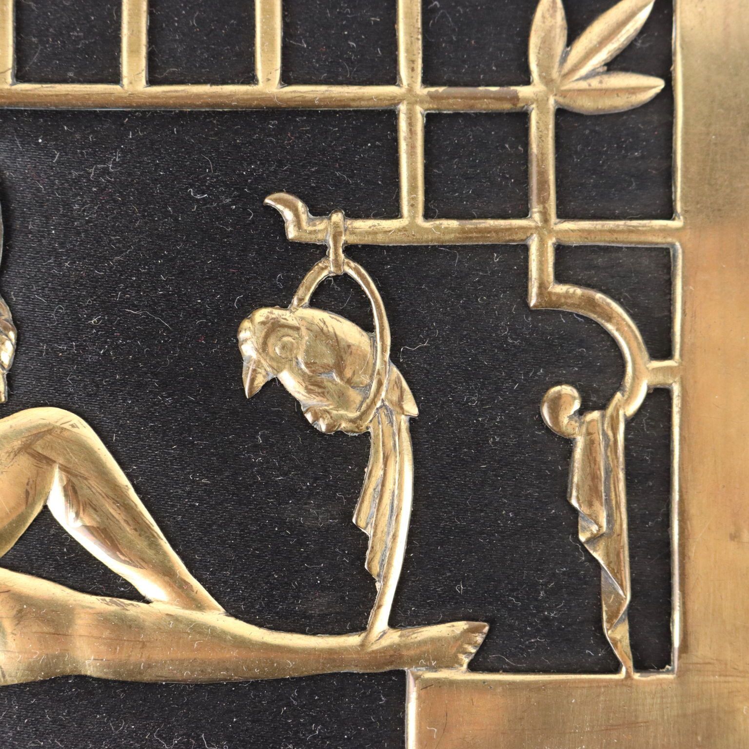 Art Deco Casket Brons Stof Europa jaren 1920-30 photo vinterior