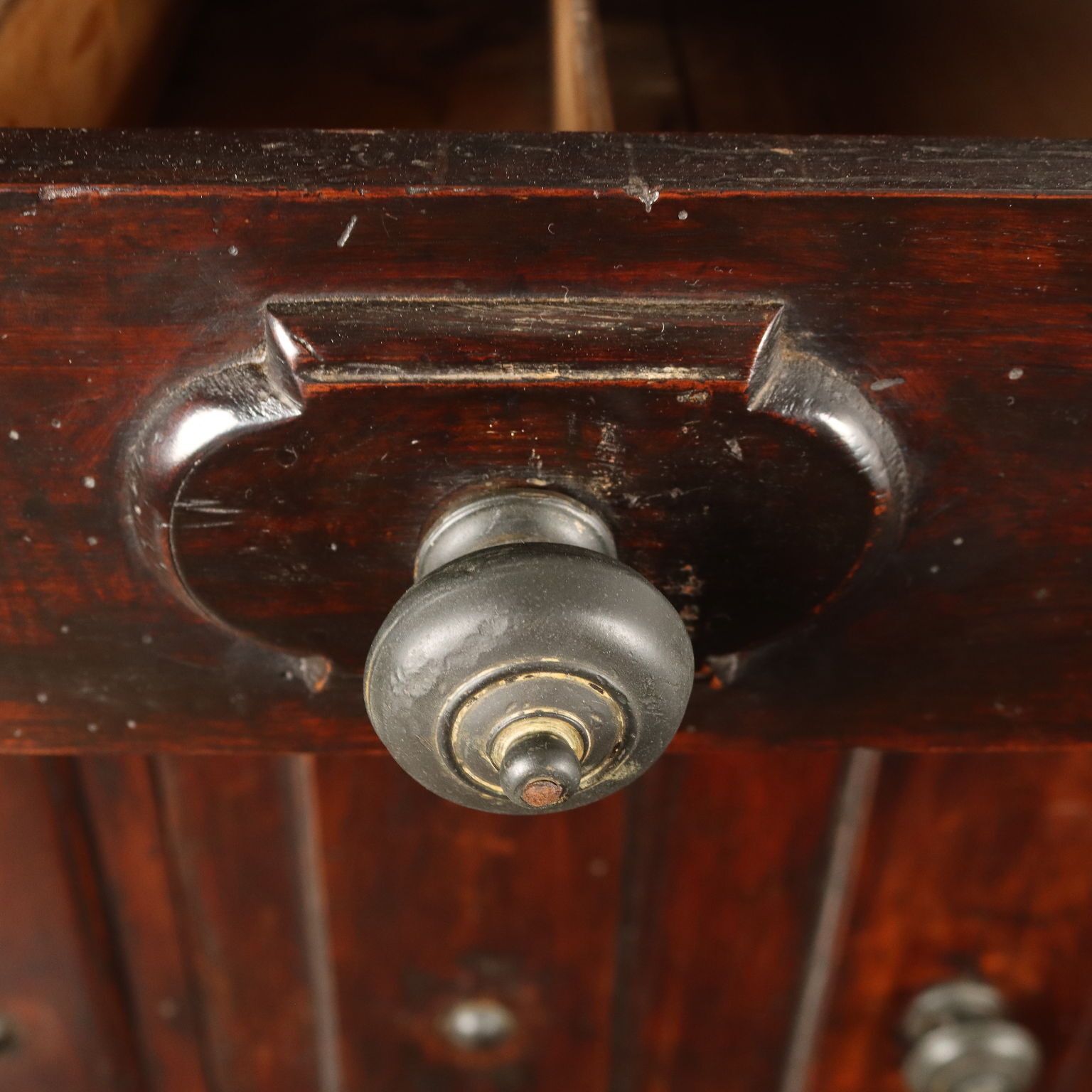photo furniture Baroque Walnut Sideboard With Metal Studs   Emilia, 18th Century
