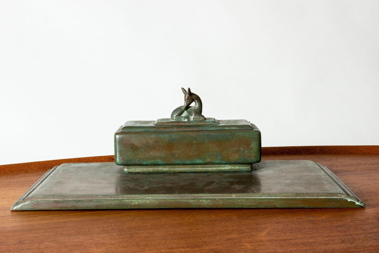 Modernistisch functionalistisch bronzen inktpot, Sune Bäckström, Zweden, jaren 1930 photo furniture