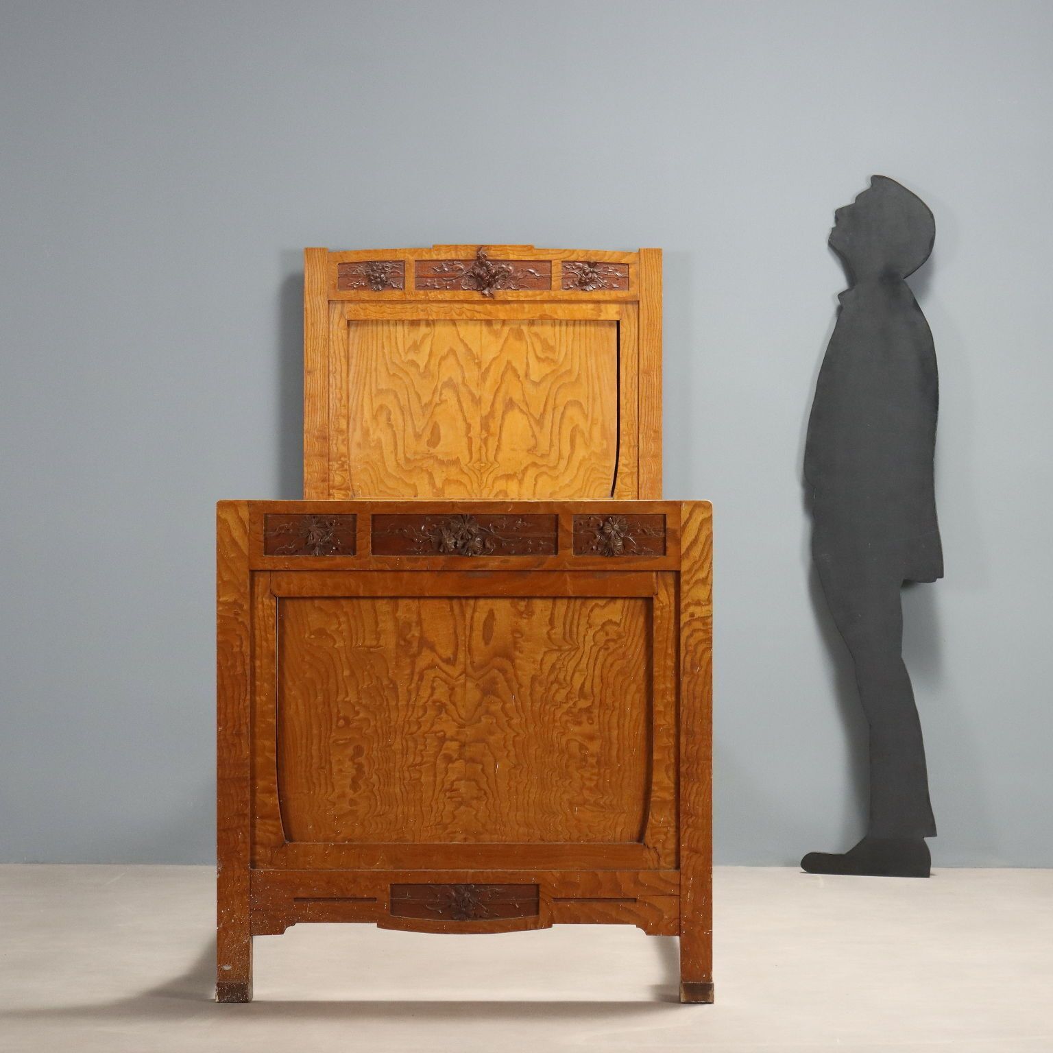 Liberty Single Bed In Oak With Mahogany Carvings photo furniture