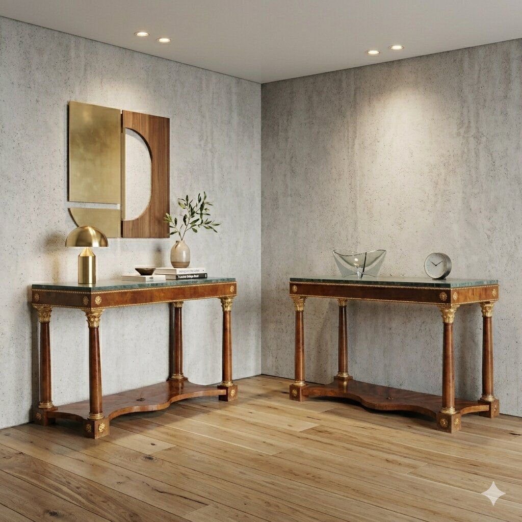 Empire Console Fir Cherrywood Italy XIX Century photo furniture