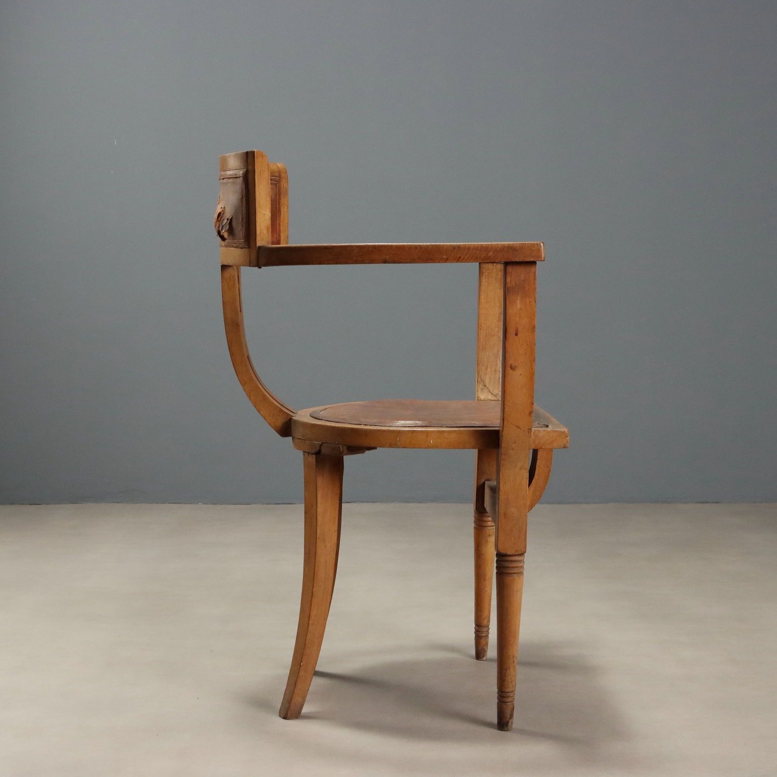 Fauteuil Art Nouveau en chêne photo vintage