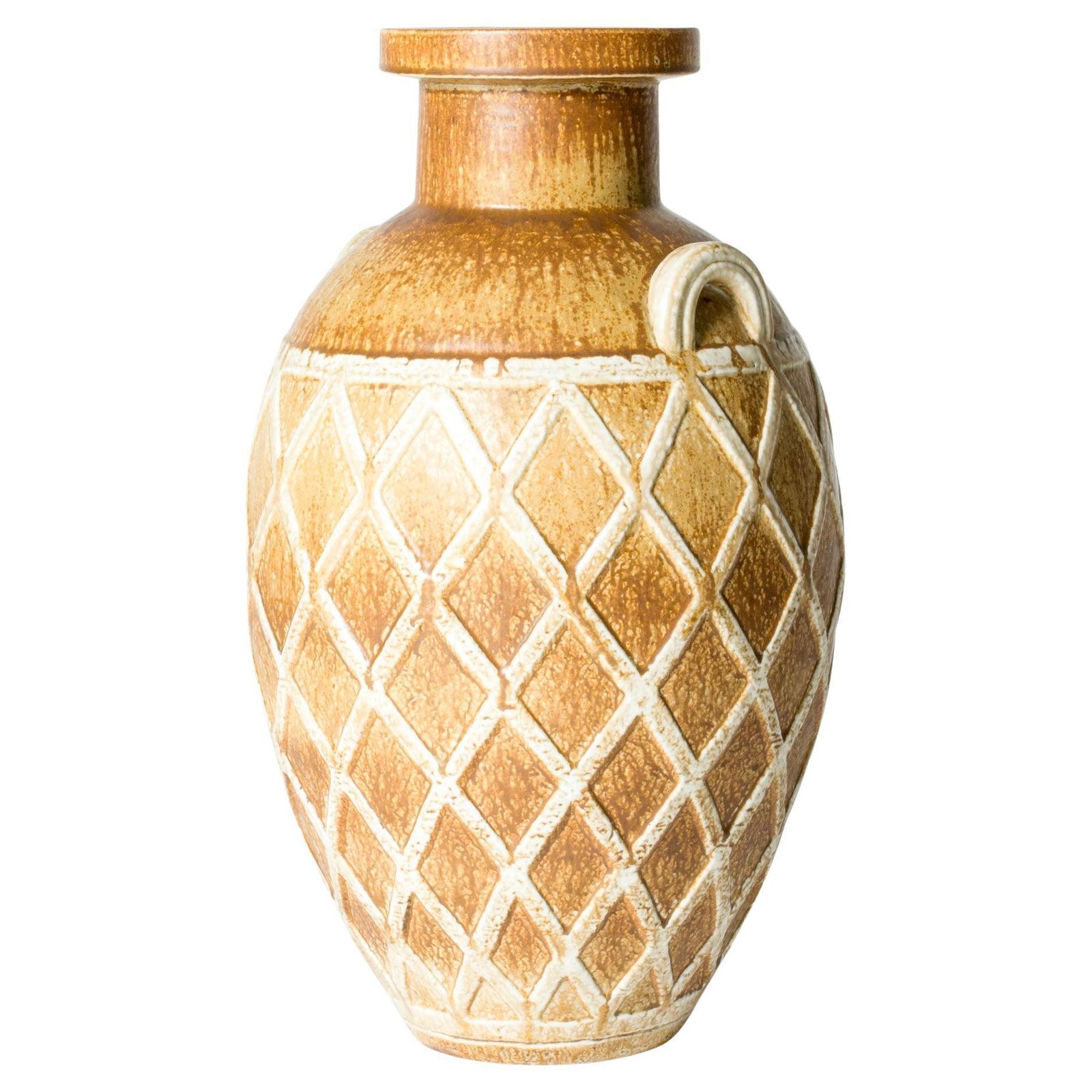 Grand vase de sol vintage en grès, par Gunnar Nylund, Suède, années 1940