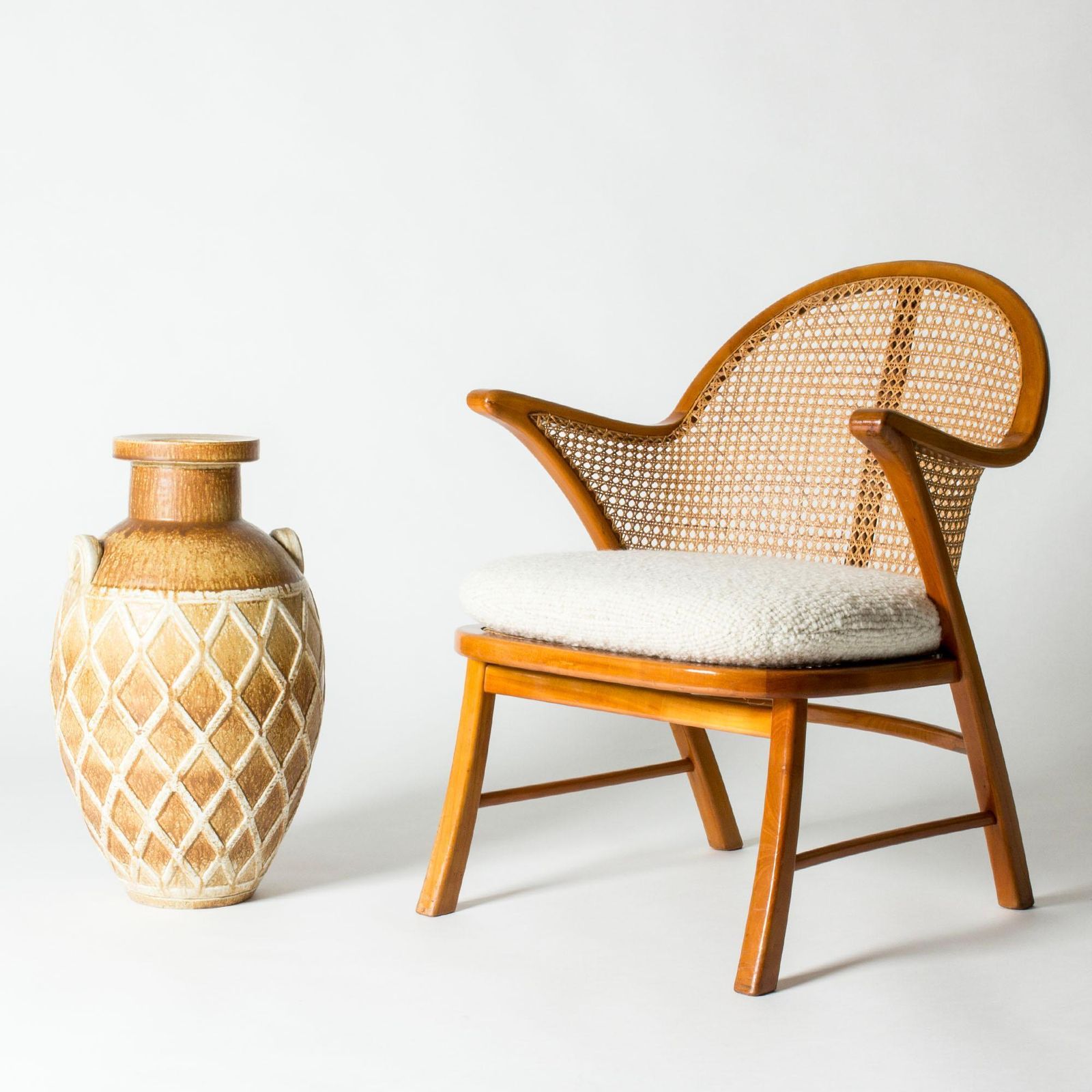 Grand vase de sol vintage en grès, par Gunnar Nylund, Suède, années 1940 photo buy