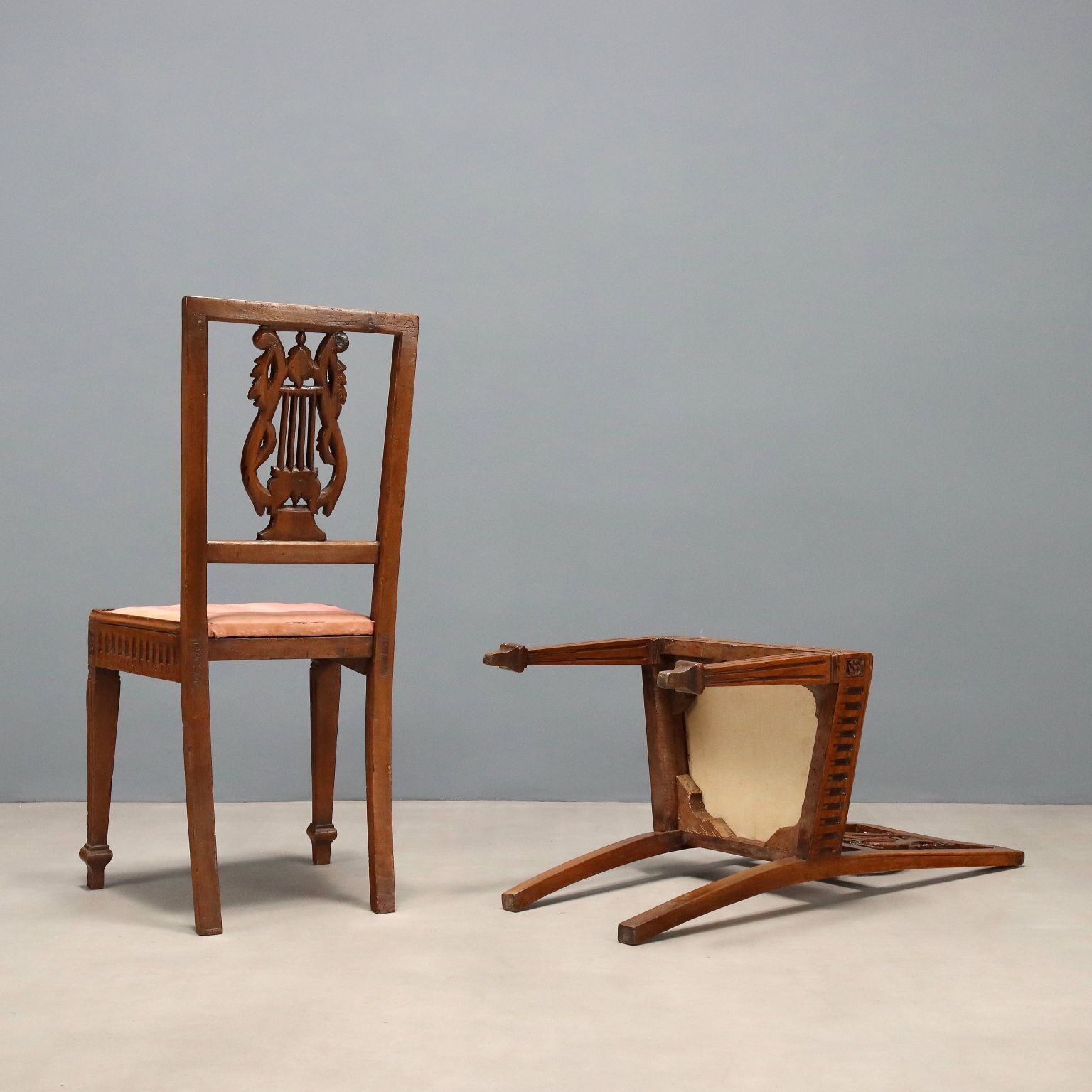 photo furniture 18th Century Neoclassical Walnut Chairs