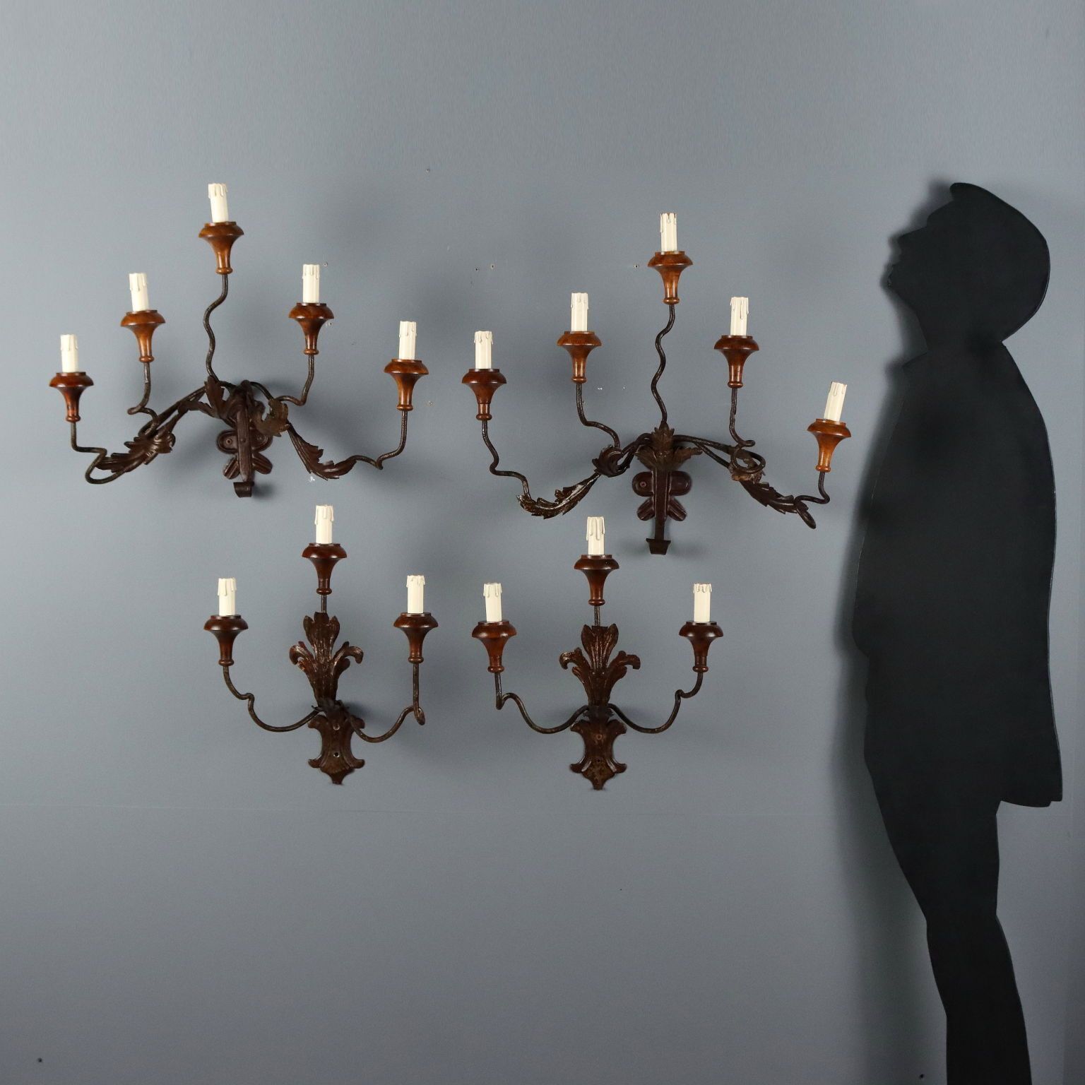 Antique Wall Lamps Iron Metal Italy XIX Century photo furniture