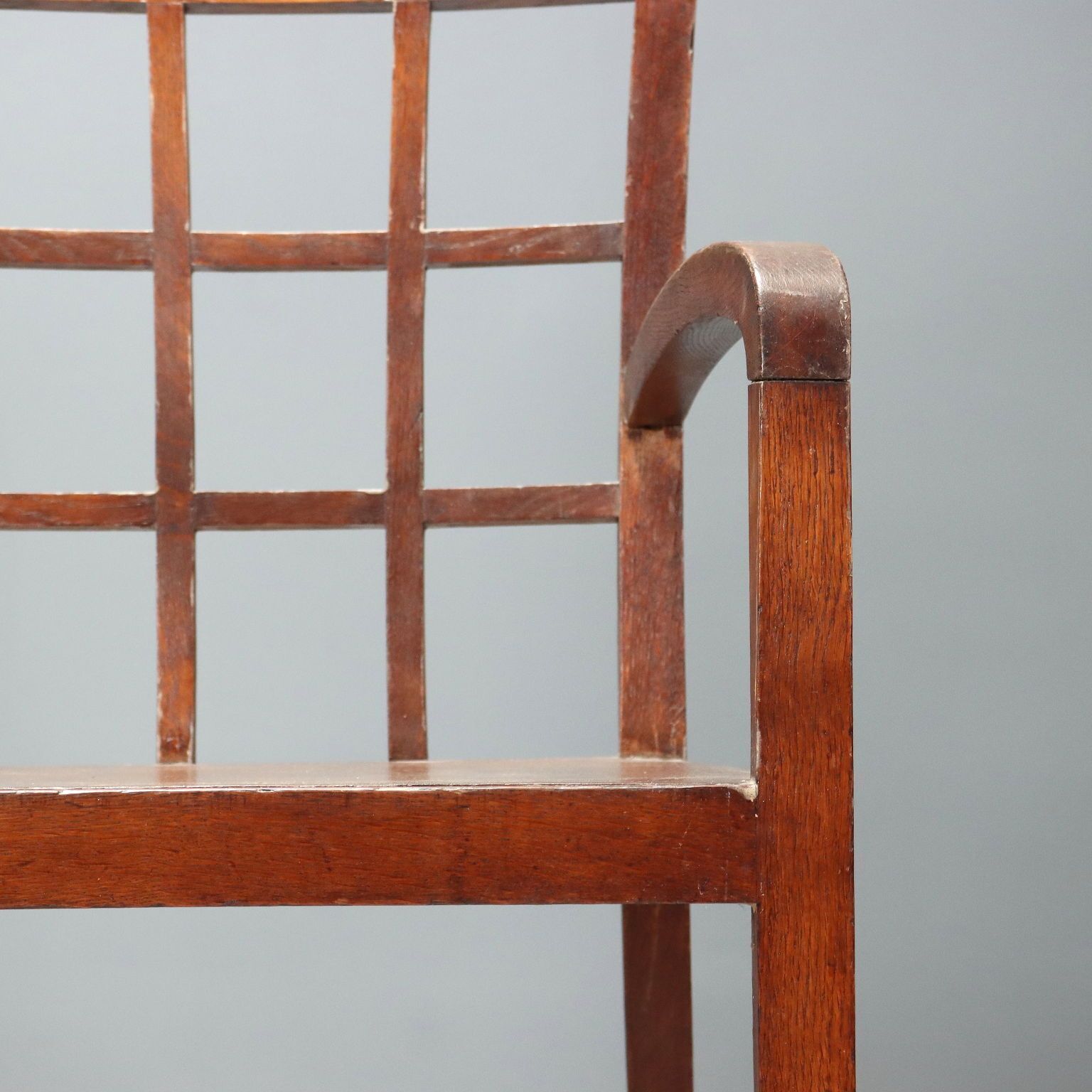 Paire de fauteuils Art déco en chêne, Italie, XXe siècle photo 540.0