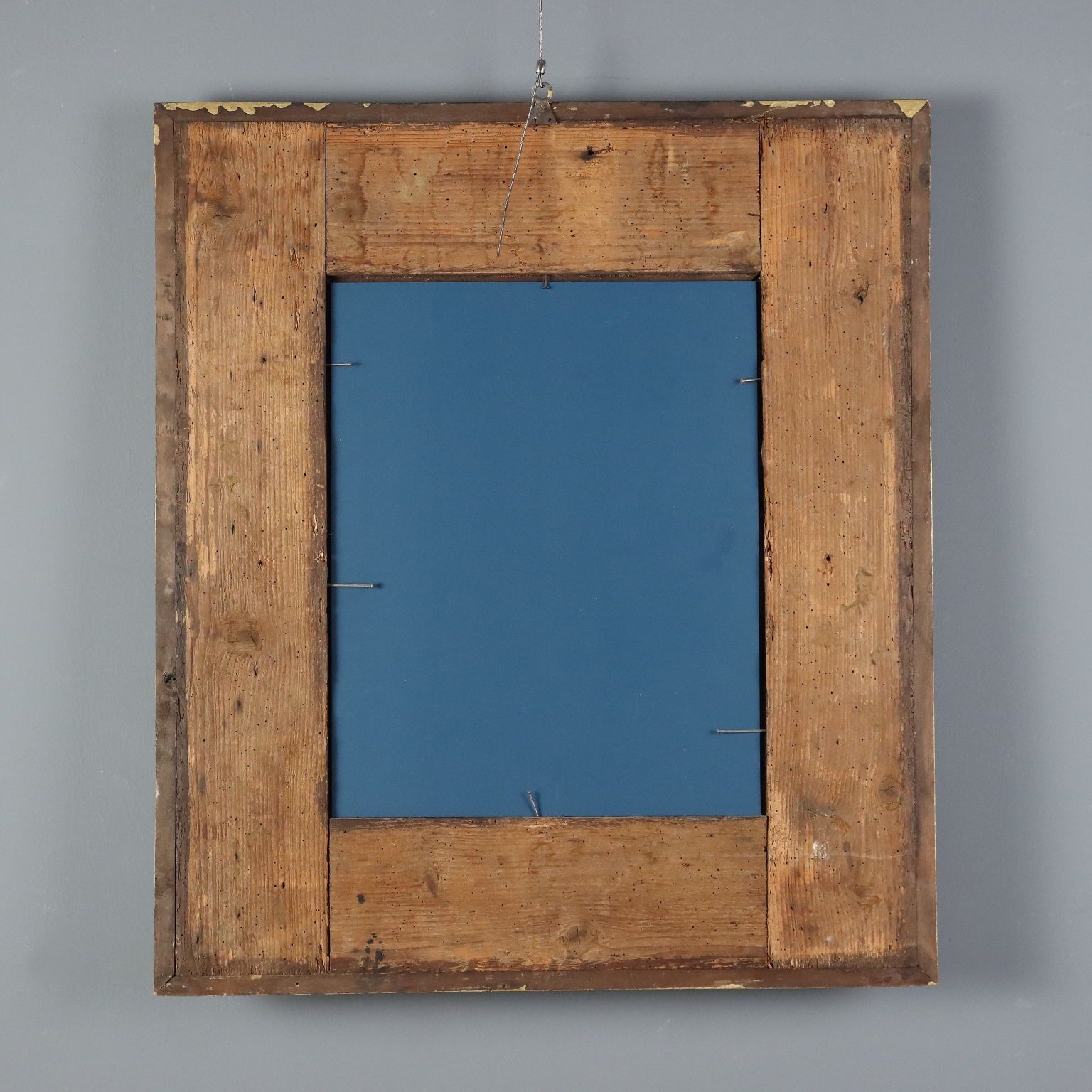 Miroir d'époque en bois doré, cadre guilloché, Italie, XIXe siècle photo vintage