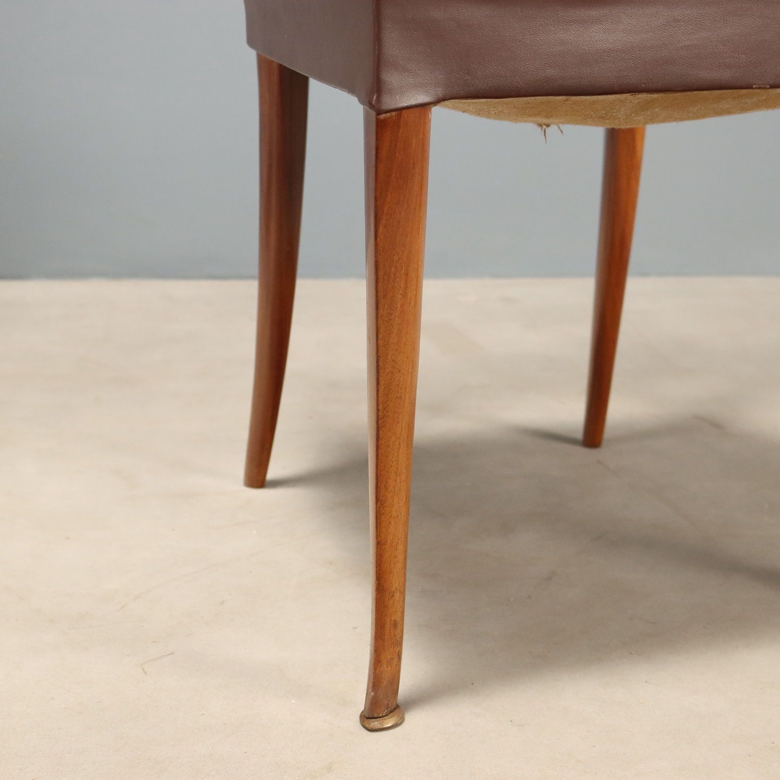 Vintage stoelen hout kunstleer design Italië jaren 1950 photo vinterior