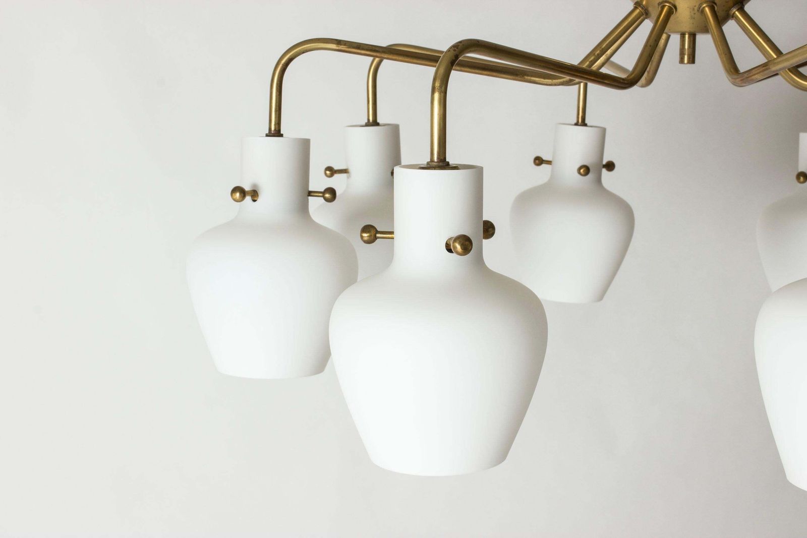 Flush Mount Chandelier By Hans Bergström, Ateljé Lyktan, Sweden, 1950s photo vinterior