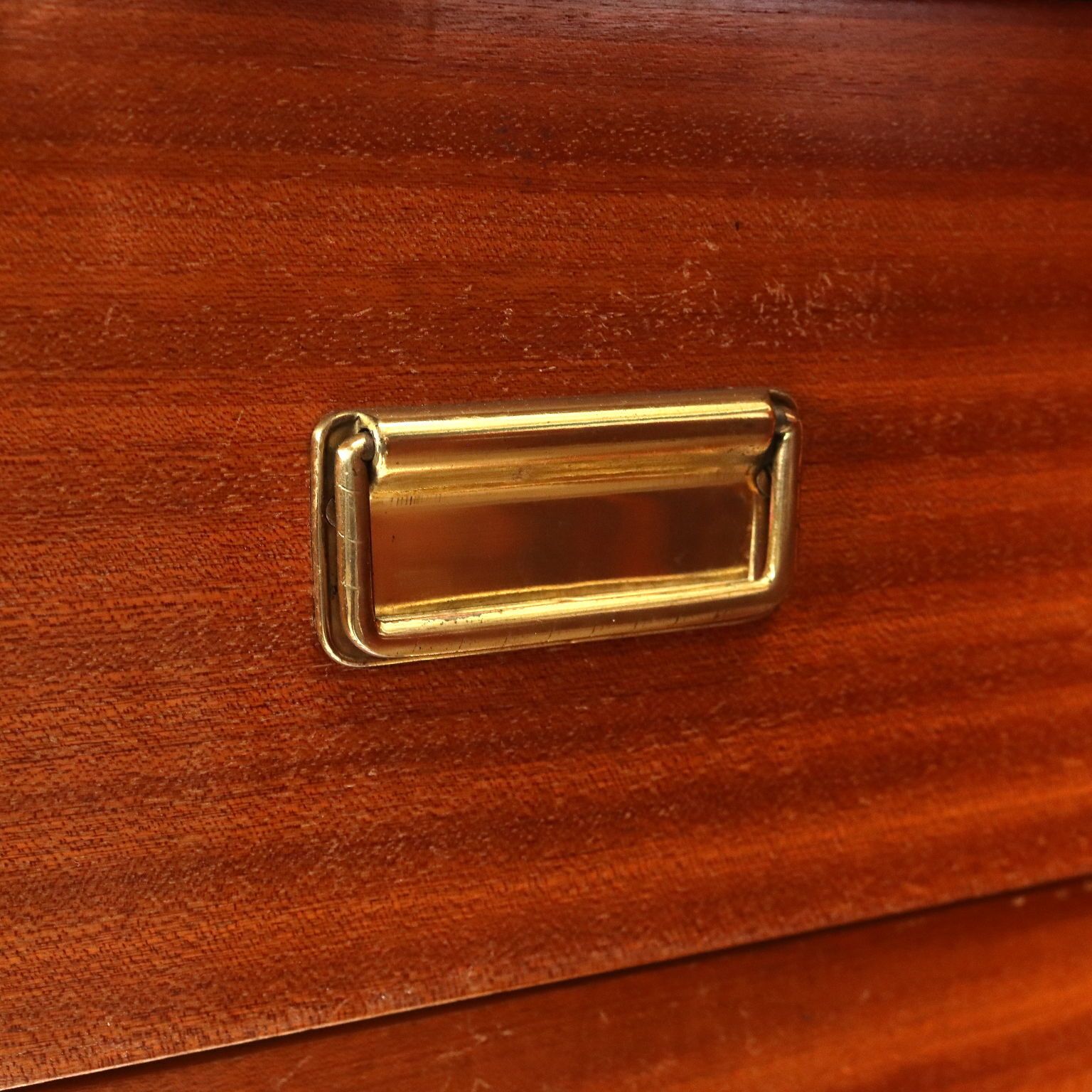 photo for sale Vintage Cabinet F.Lli Rizzi Mahogany Brass Design Italy 1950s