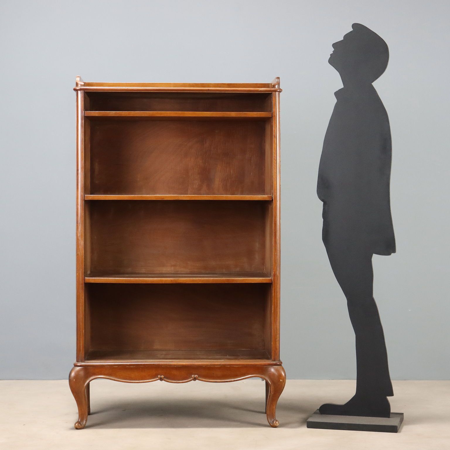 Open Walnut Bookcase With Balustrade   Italy 20th Century photo furniture