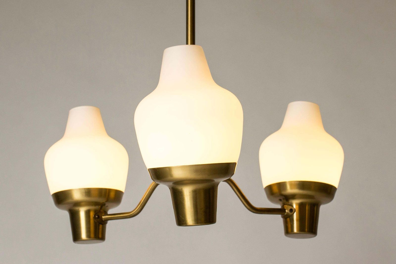 Pair Of Scandinavian Chandeliers By Hans Bergström, Ateljé Lyktan, Sweden, 1950s photo for sale
