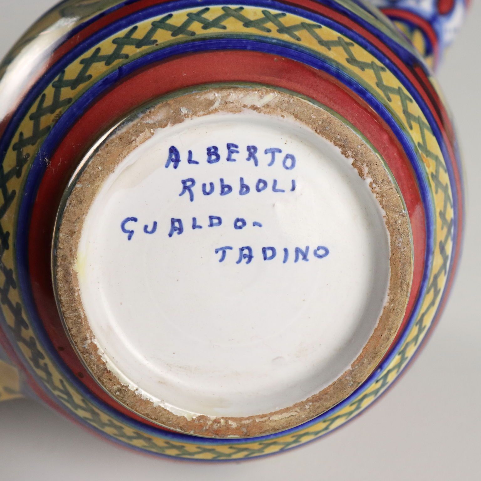 Verseur d'époque en majolique Alberto Rubboli Gualdo Tadino, XXe siècle photo vintage