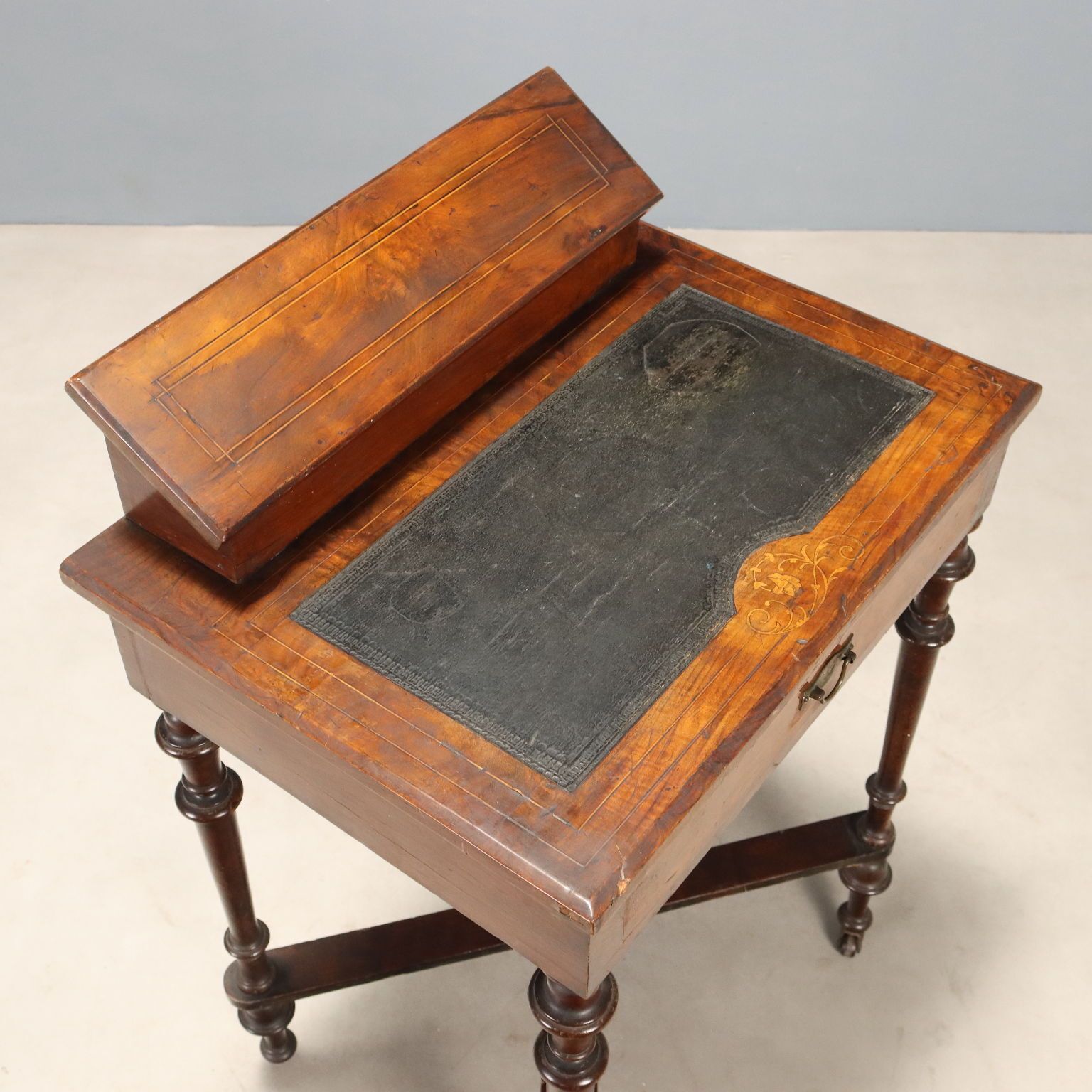 English Art Nouveau Desk Early 20th Century photo vintage