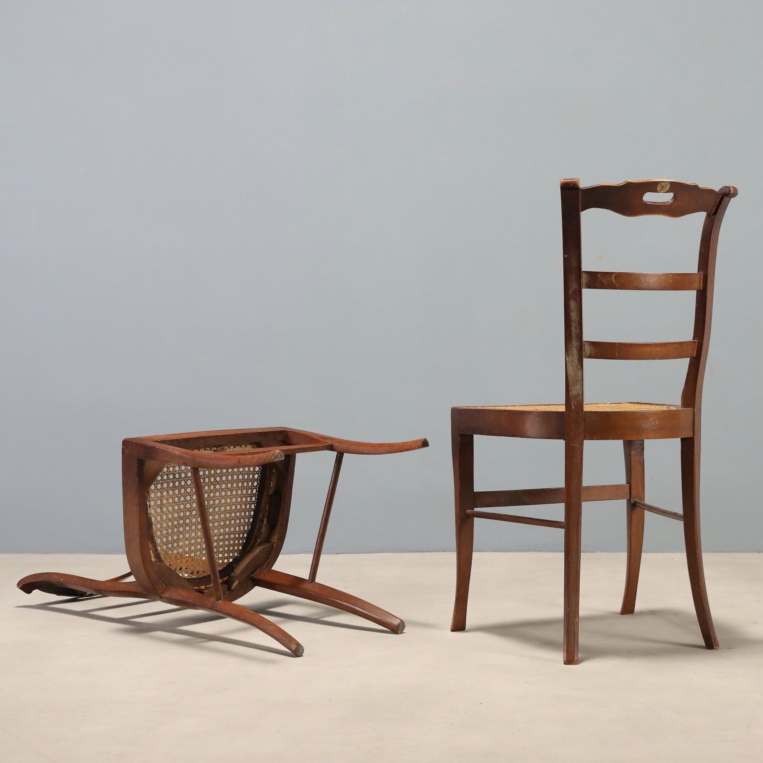 Antique Chairs Vienna Straw Walnut Italy XIX Century photo buy