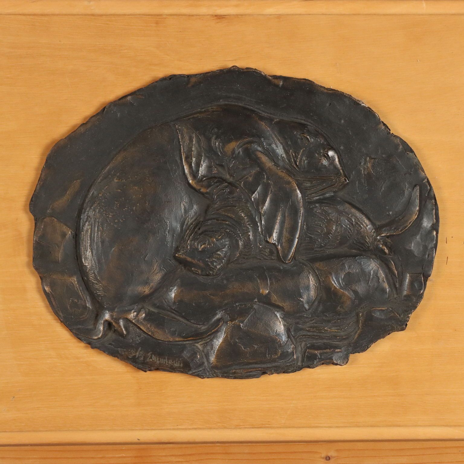 Bronze Bas Relief By Enrico Manfrini photo for sale