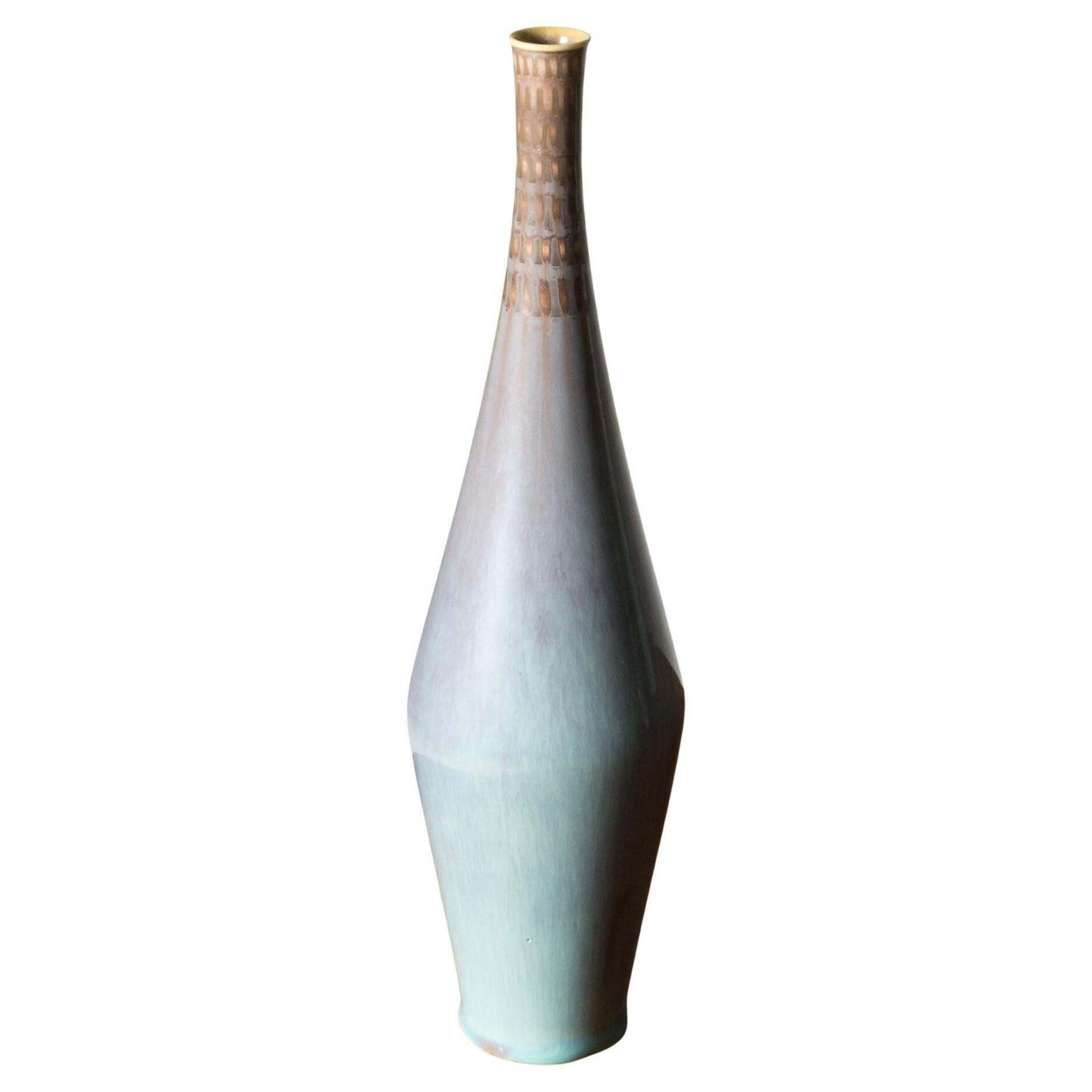 Scandinavian Modern steengoed vaas van Stig Lindberg, Gustavsberg, Zweden, jaren 1950