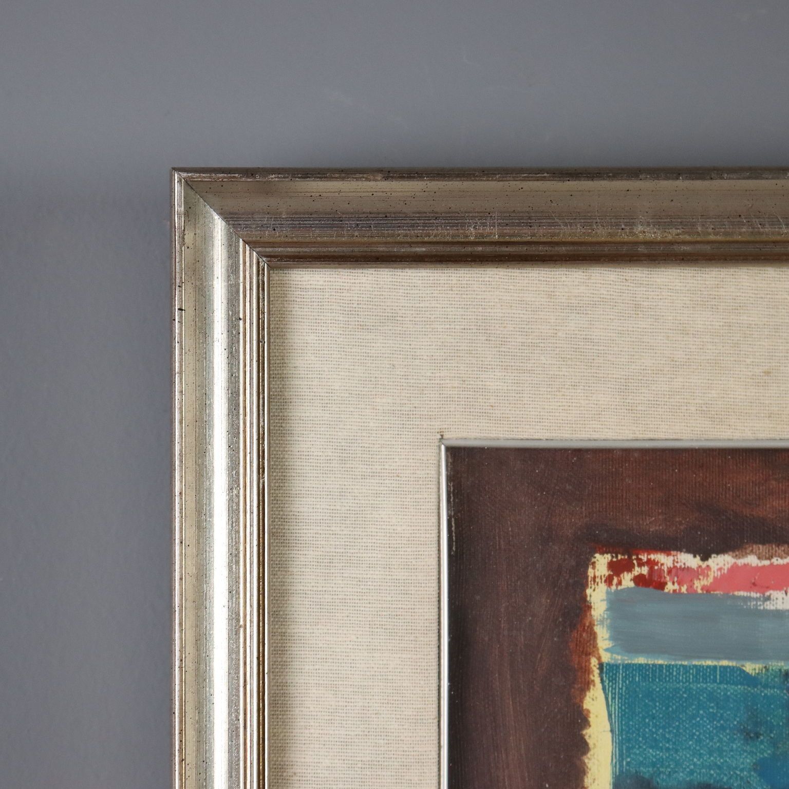 photo furniture Contemporary Painting Signed Gelindo Baron Rosa Marina XX Century