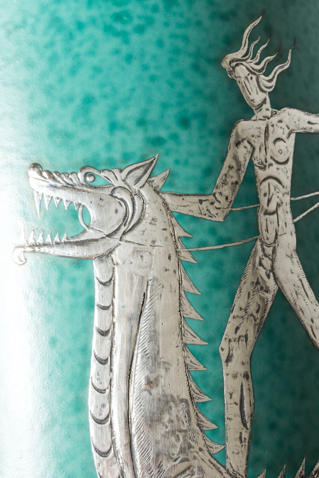 Vase en grès « Argenta » mid-century par Wilhelm Kåge, Gustavsberg, Suède, années 1940 photo buy