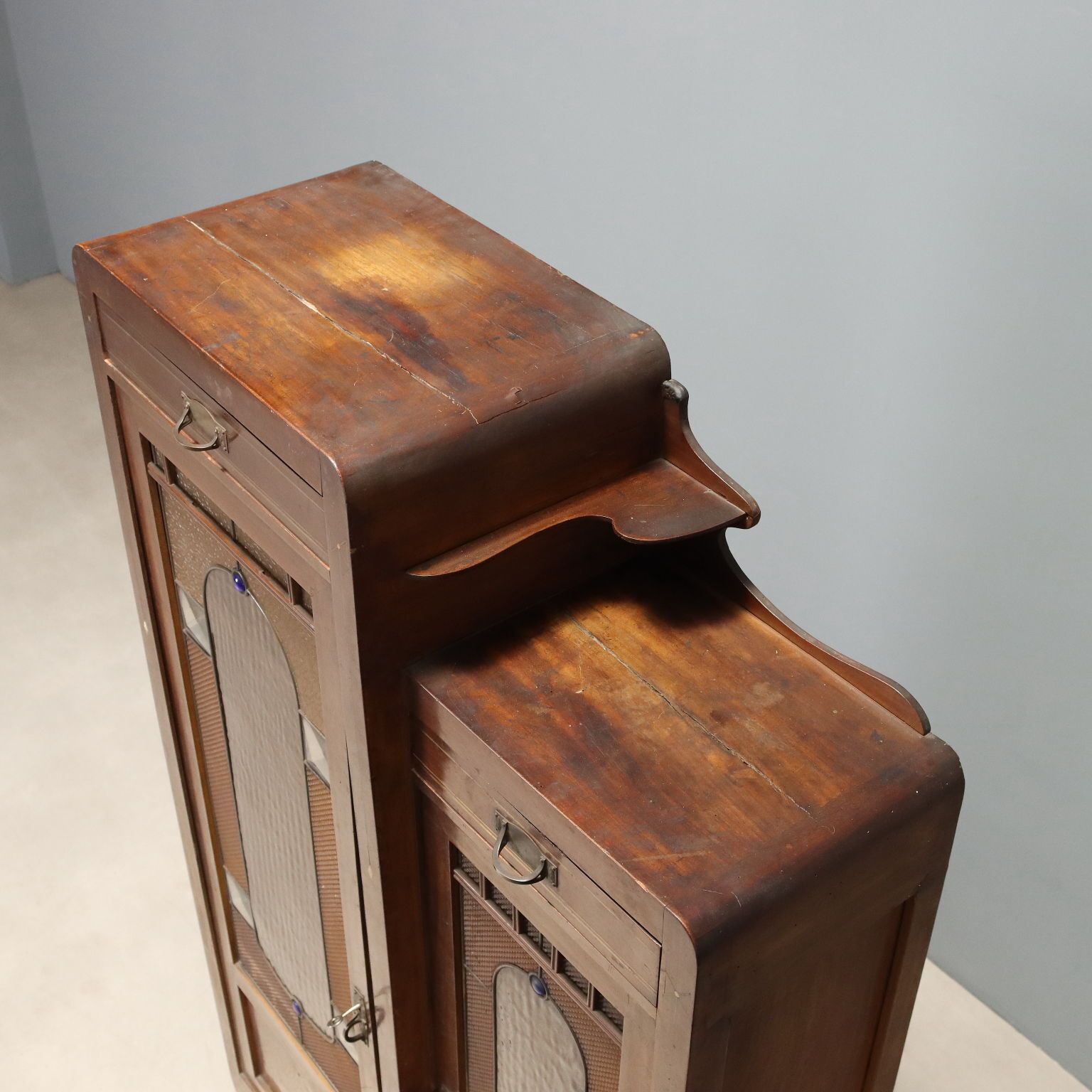 photo for sale Mahogany Office Cabinet With Stained Glass