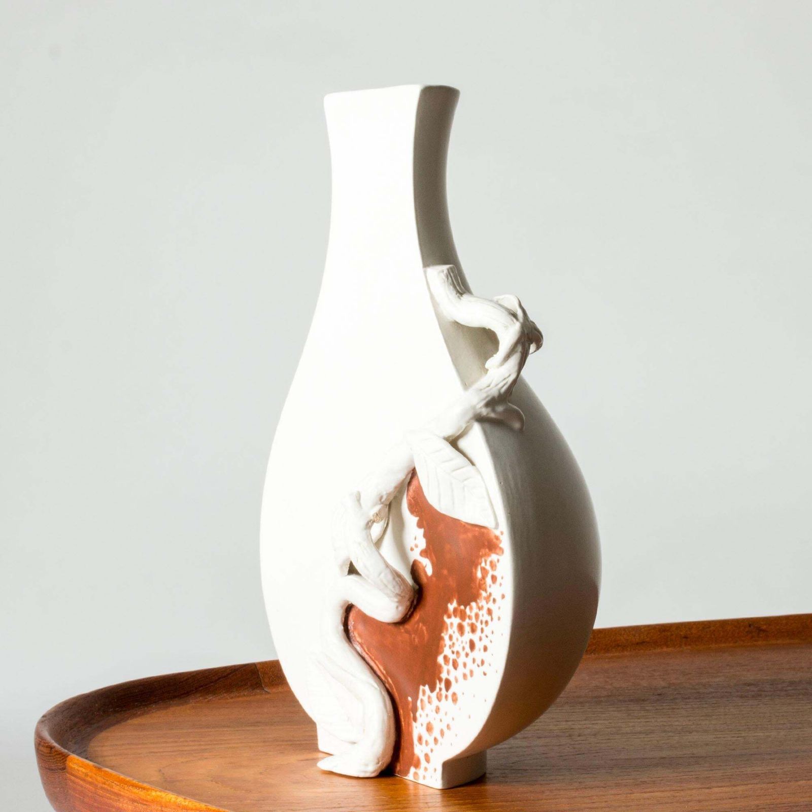 Unique "Surrea" Vase By Wilhelm Kåge, Gustavsberg, Sweden, 1940s photo Home Decor