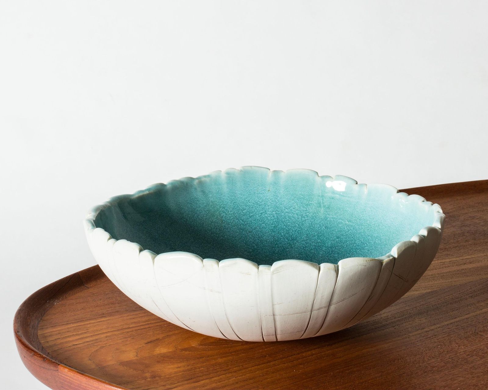 Unique Midcentury Stoneware Bowl By Bengt Berglund, Gustavsberg, 1960s photo for sale