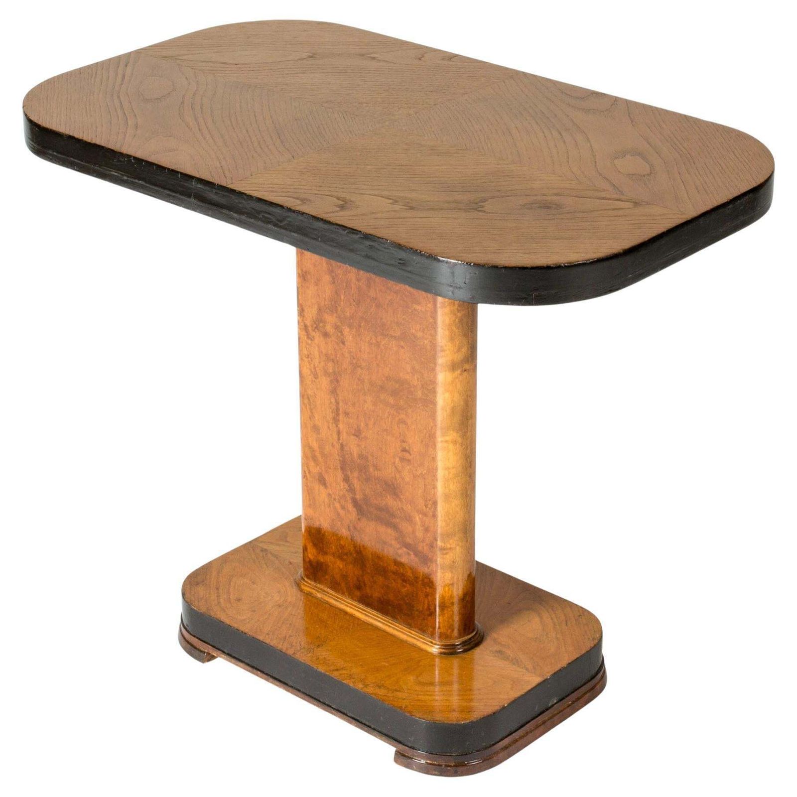 Console suédoise Modern en orme, bords noirs, design années 1930