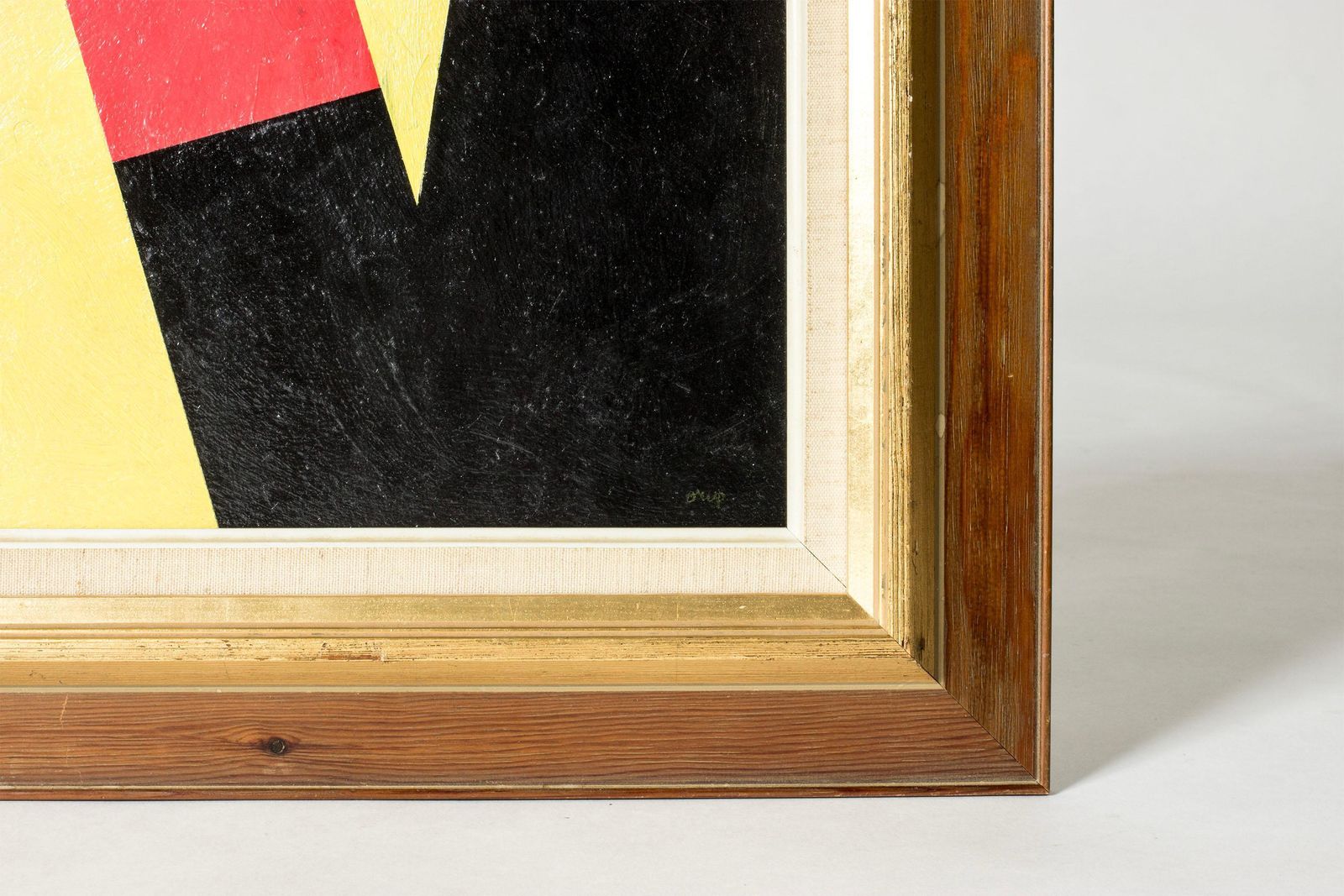 Striking Oil Painting, Scandinavian Modern, Concrete Motif, 1950s photo for sale