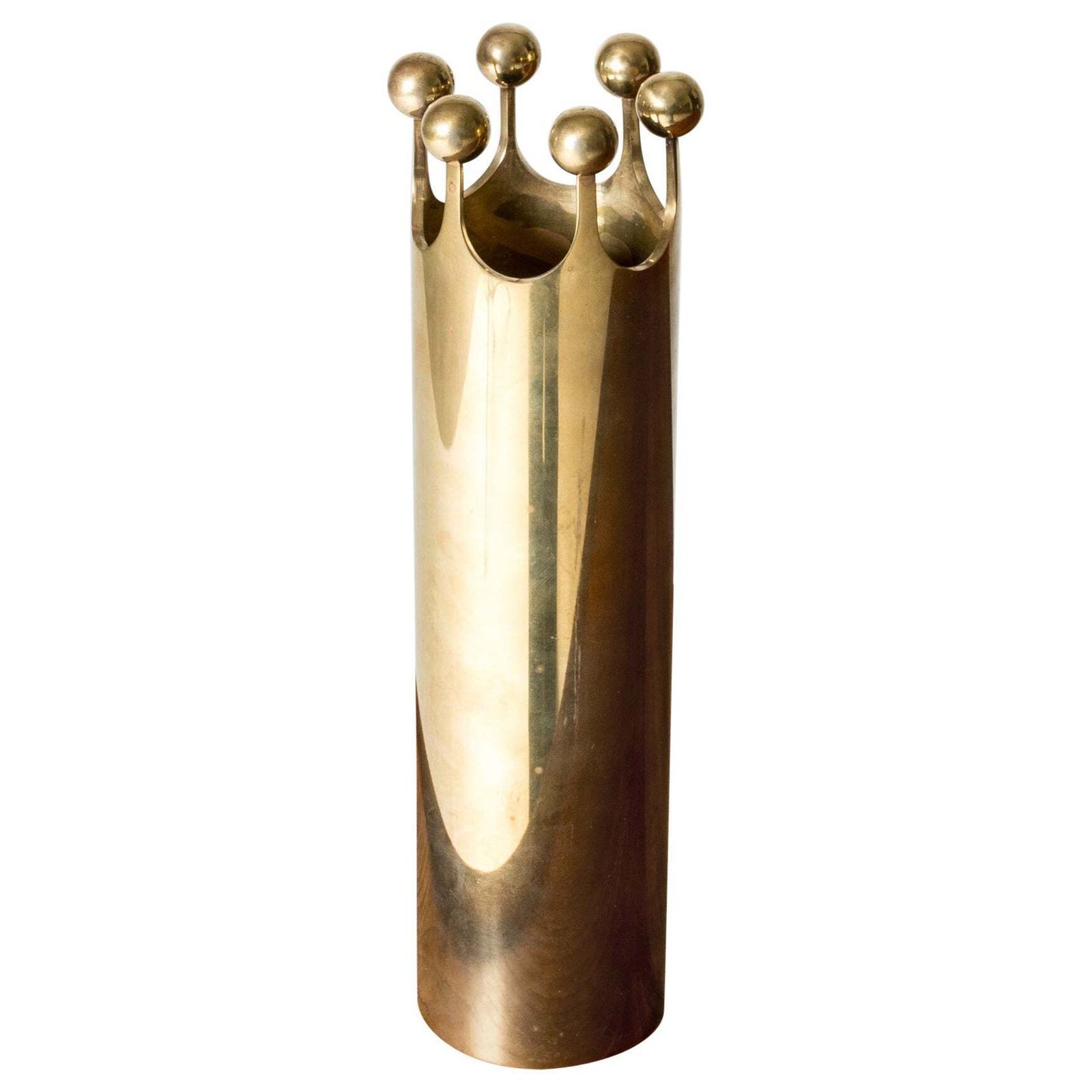 Vase moderniste en laiton par Pierre Forssell pour Skultuna, Suède