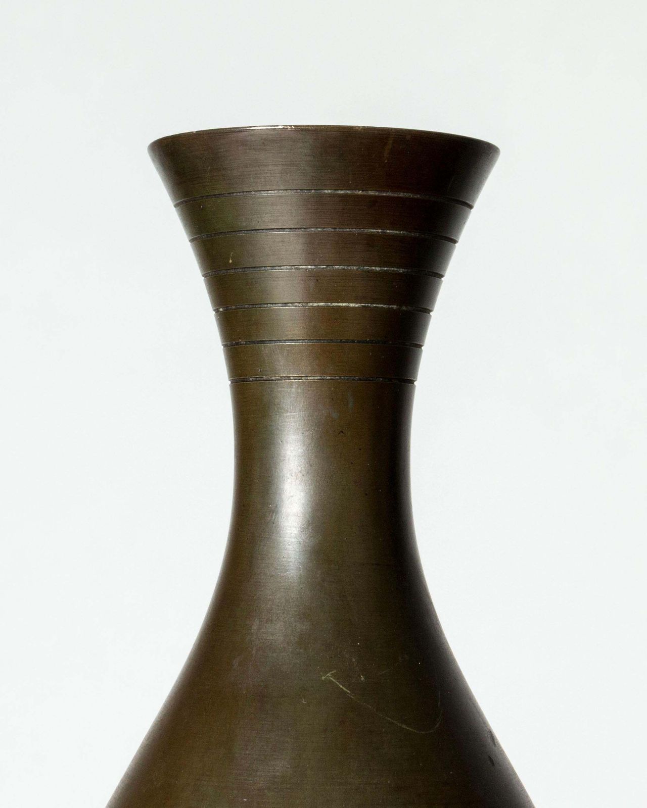 Vintage Mid Century Patinated Bronze Vase, Gab, Sweden, 1930s photo 1964.0