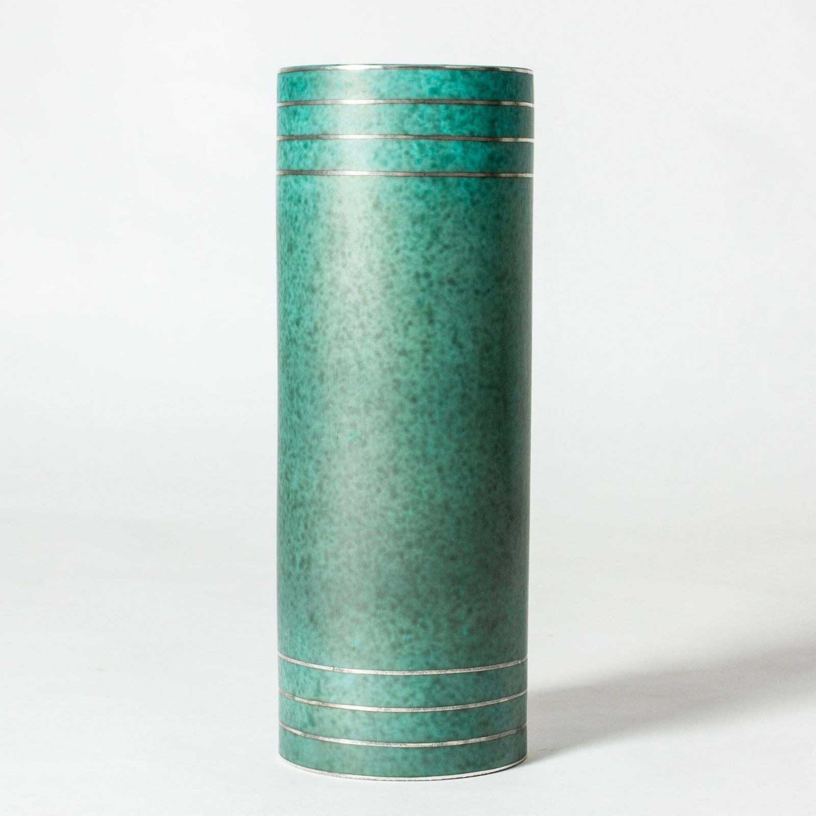 Vase en grès « Argenta » mid-century par Wilhelm Kåge, Gustavsberg, Suède, 1959 photo Décoration