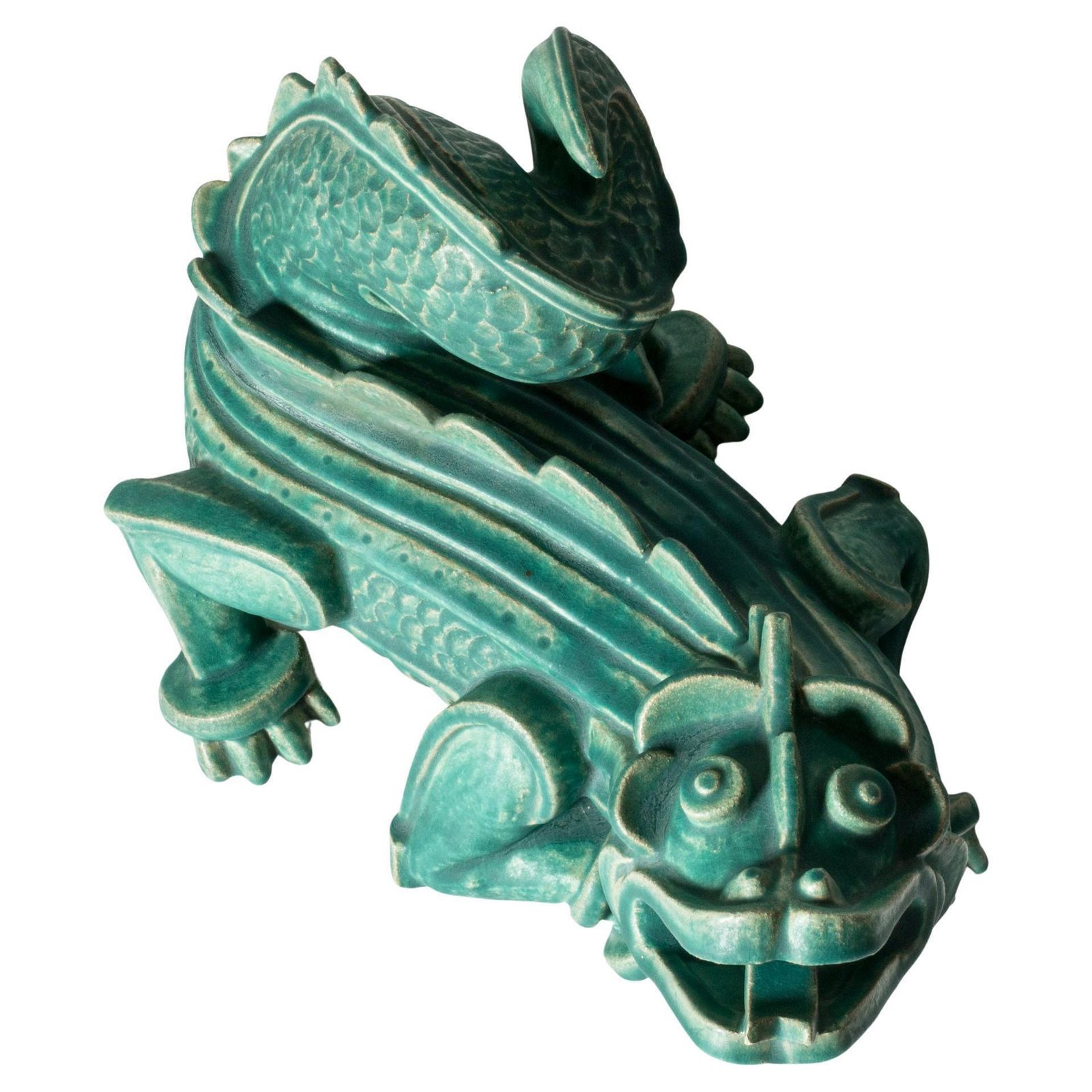 Stoneware drakensculptuur van Wilhelm Kåge, Gustavsberg, Zweden, jaren 1940