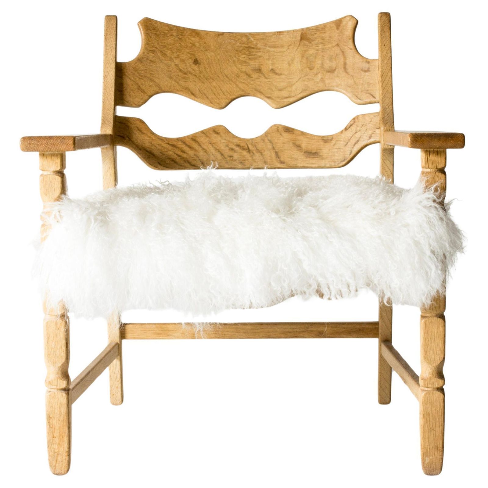 Fauteuil de salon mid-century modern en chêne par Henning Kjærnulf, Danemark, années 1960