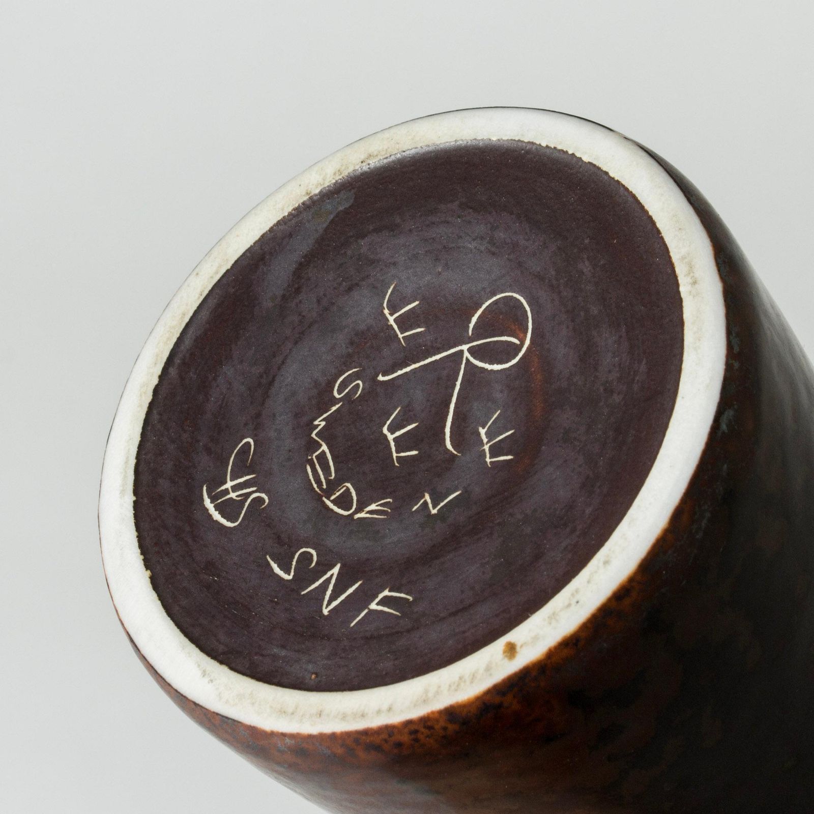 Vase en grès par Carl-Harry Stålhane, Rörstrand, Suède, années 1950 photo vinterior
