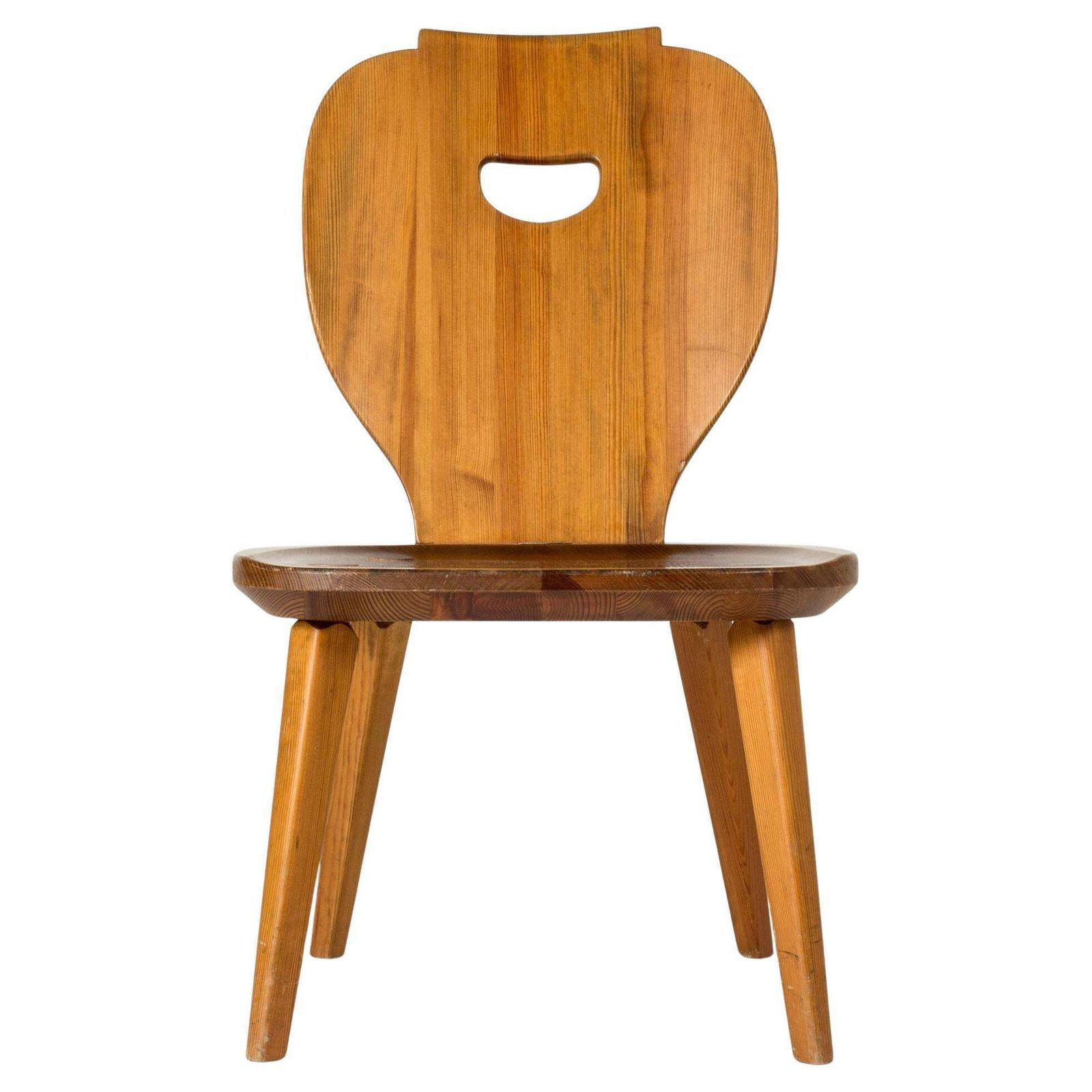 Midcentury Modern Pine Side Chair By Carl Malmsten, Svensk Fur, Sweden, 1940s