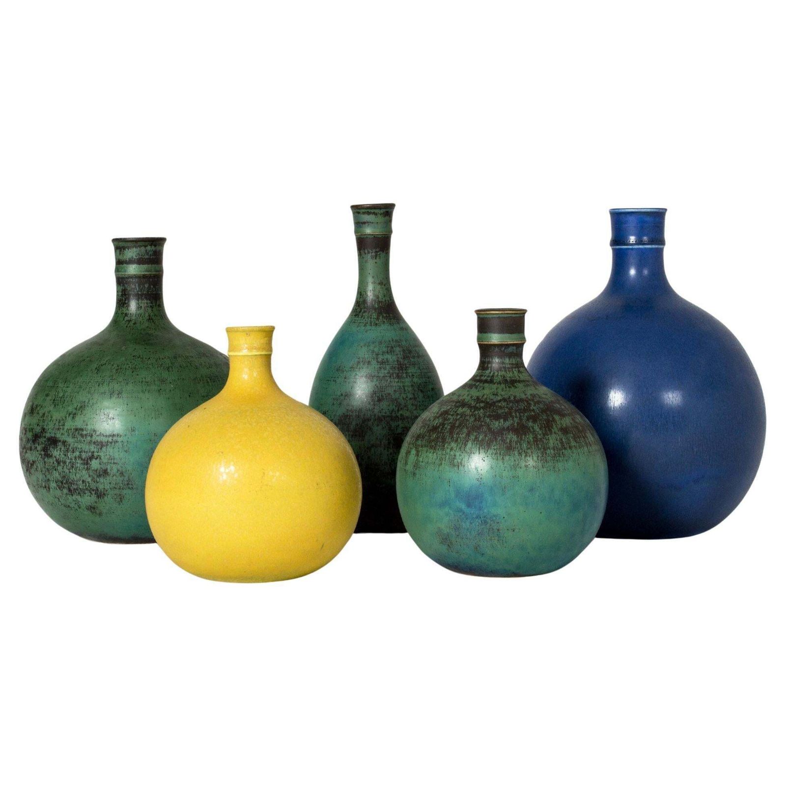 Midcentury Stoneware Vases By Stig Lindberg, Gustavsberg, Sweden, 1960s