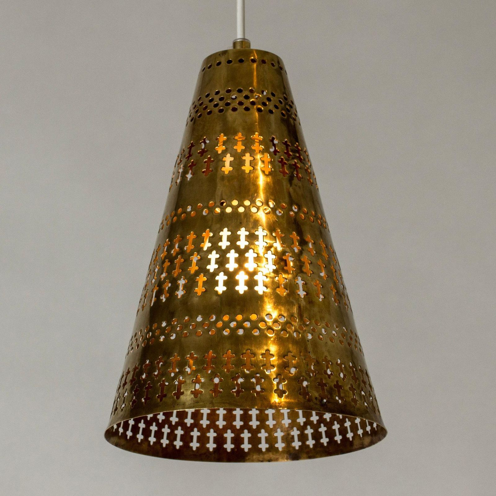 Mid-century Scandinavische messing hanglamp van Hans Bergström, Zweden, jaren 1950 photo for sale
